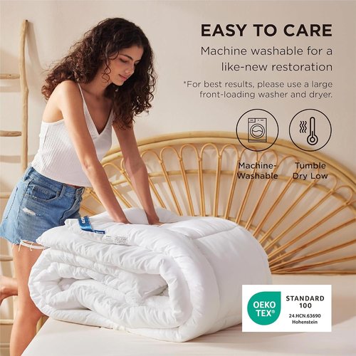 Bedsure Comforter Duvet Insert - King Size All-Season Down Alternative Blanket, GentleSoft, White 90 x 102 Inches