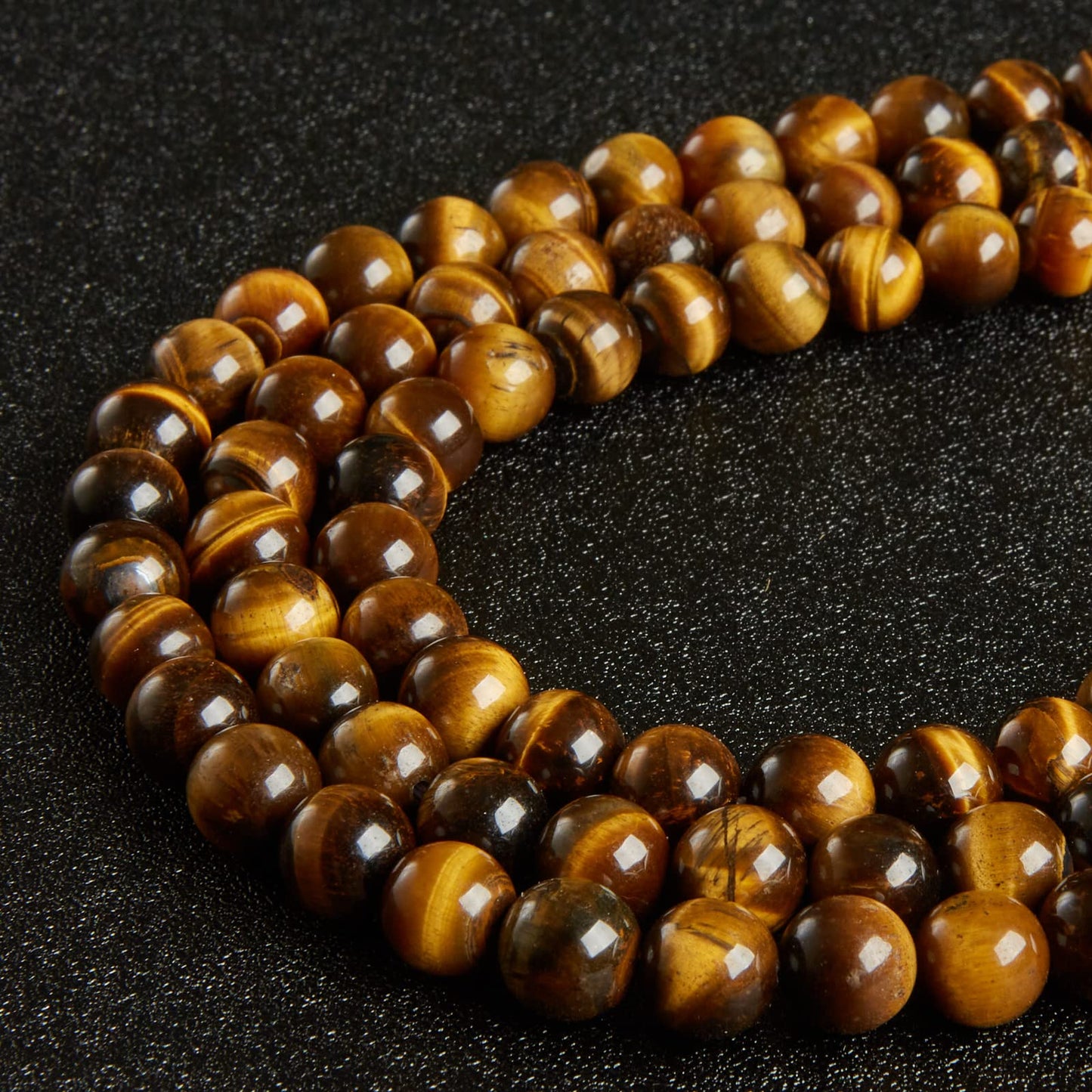 100pcs 10mm Yellow Tiger Eye Beads Natural Gemstone Beads Round Loose Beads for Jewelry Making