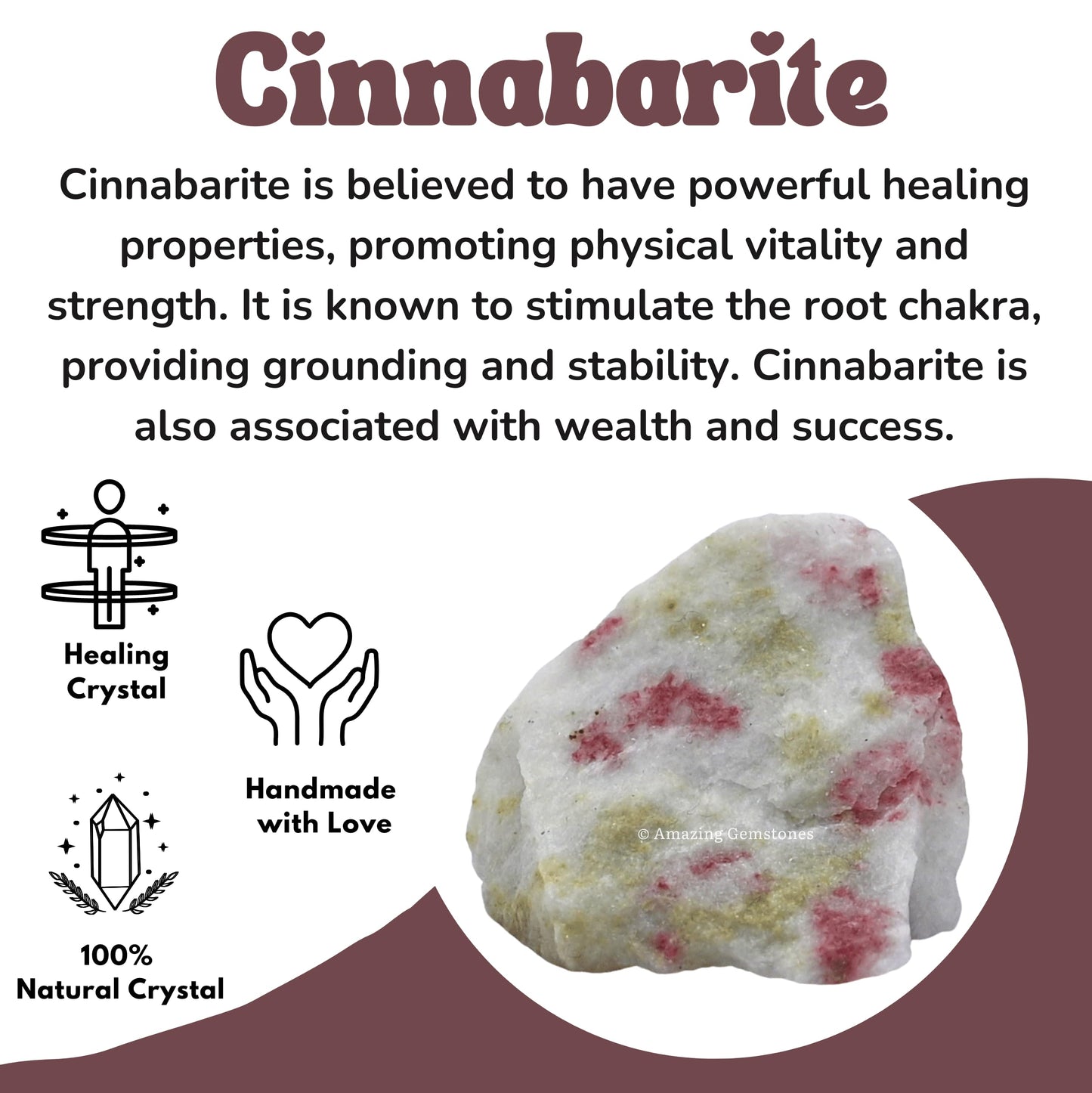 Amazing Gemstone Cinnabarite Raw Crystals and Healing Stones, Natural Rocks for Tumbling - DIY Raw Stones and Crystals, 2 Pieces