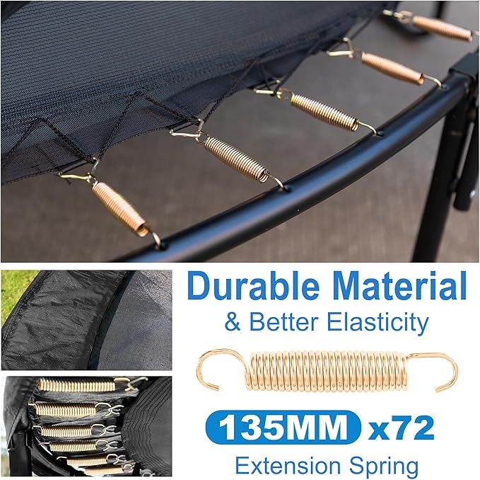 Trampoline 12FT 14FT Enclosure Net Outdoor Jump for Kids and Adults Round ASTM Approved 400/450LBS Weight Capacity