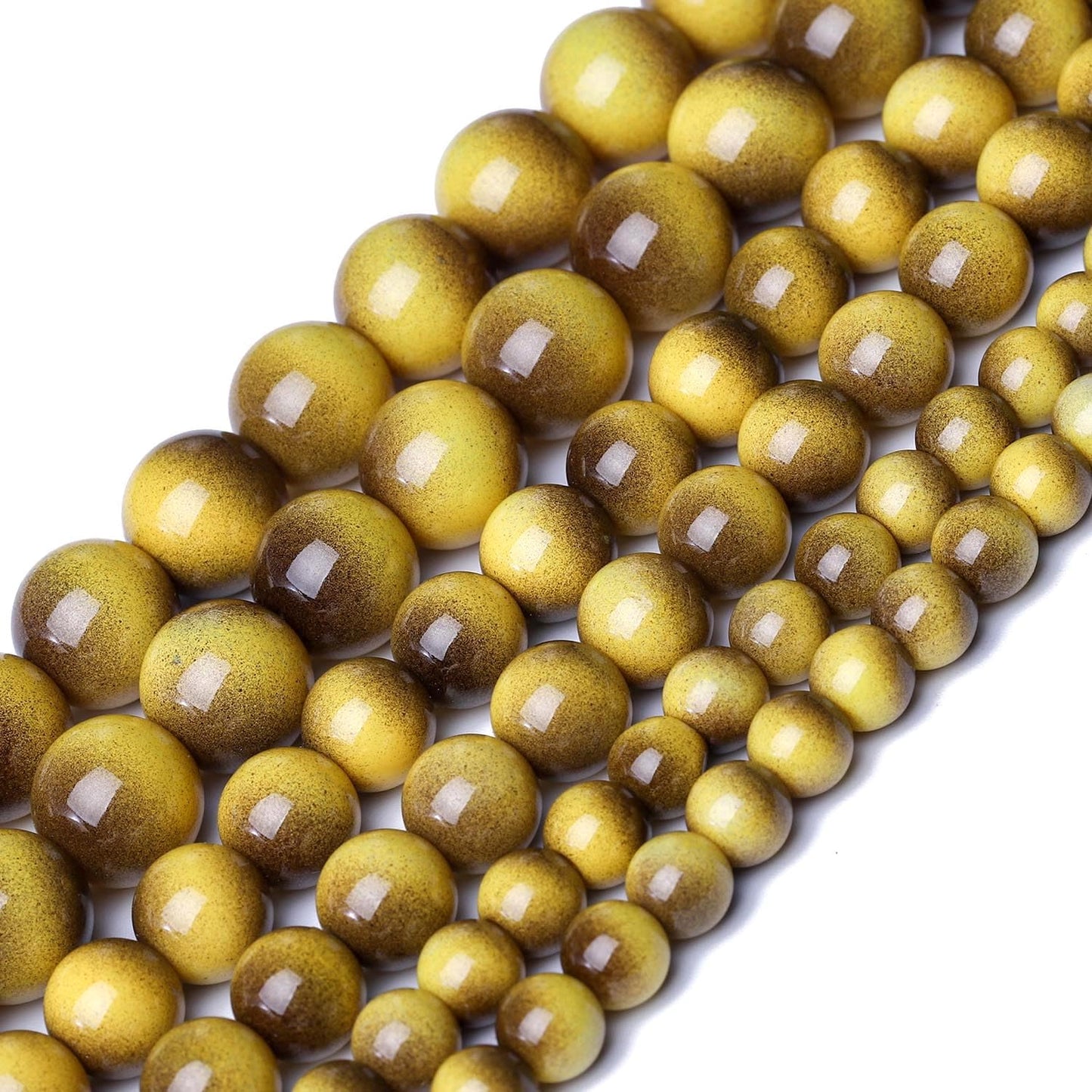 Song Xi 60PCS 6mm Khaki Tiger Eye Gemstone Beads for Jewelry Making, Round Smooth Glass Beads for DIY Bracelet Necklace Earring Keychain, Arts and Crafts, for Christmas Wedding Birthday