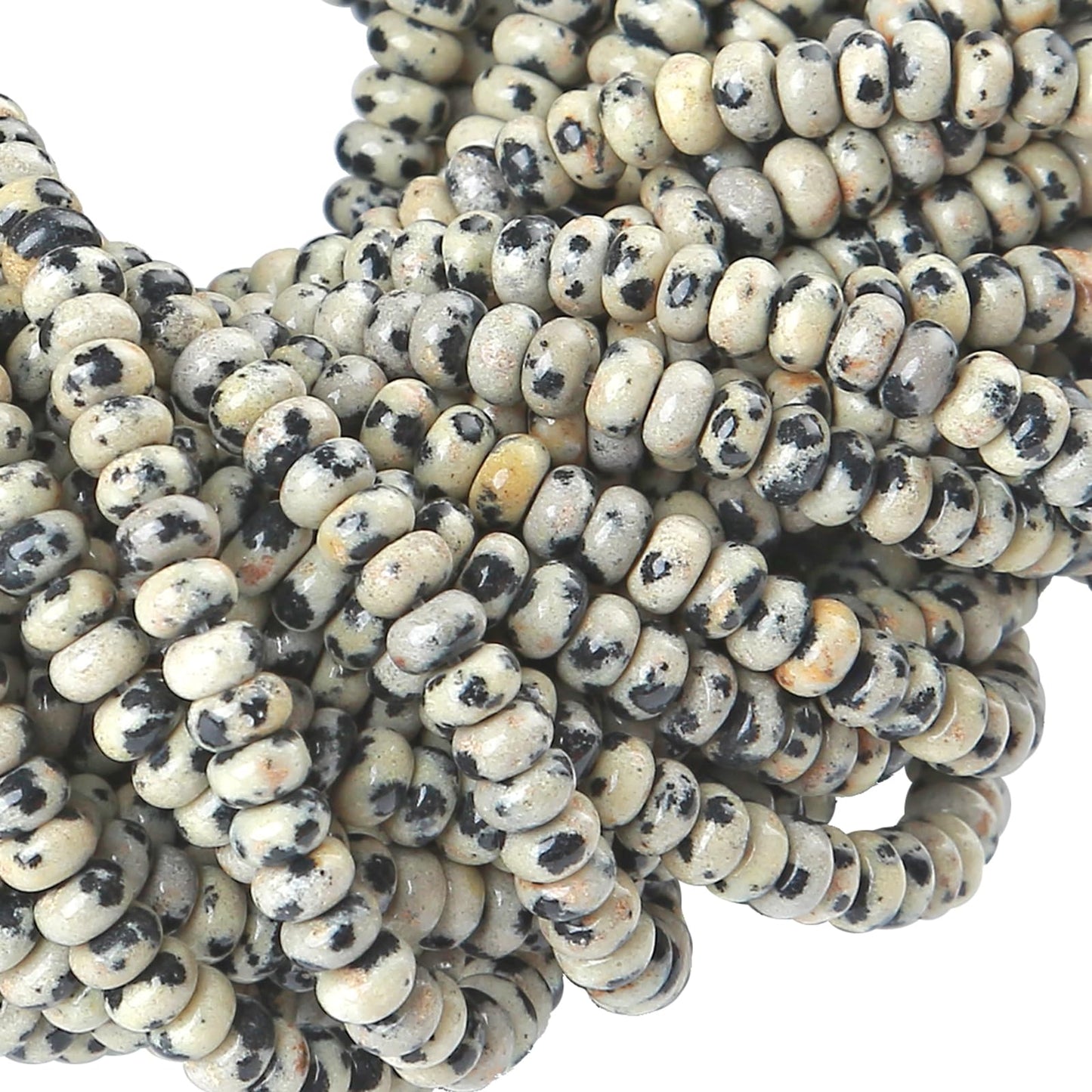 2x4MM 150PCS Dalmation Jasper Tube Rondelle Abacus Disk Spacer Loose Beads for Jewelry Making