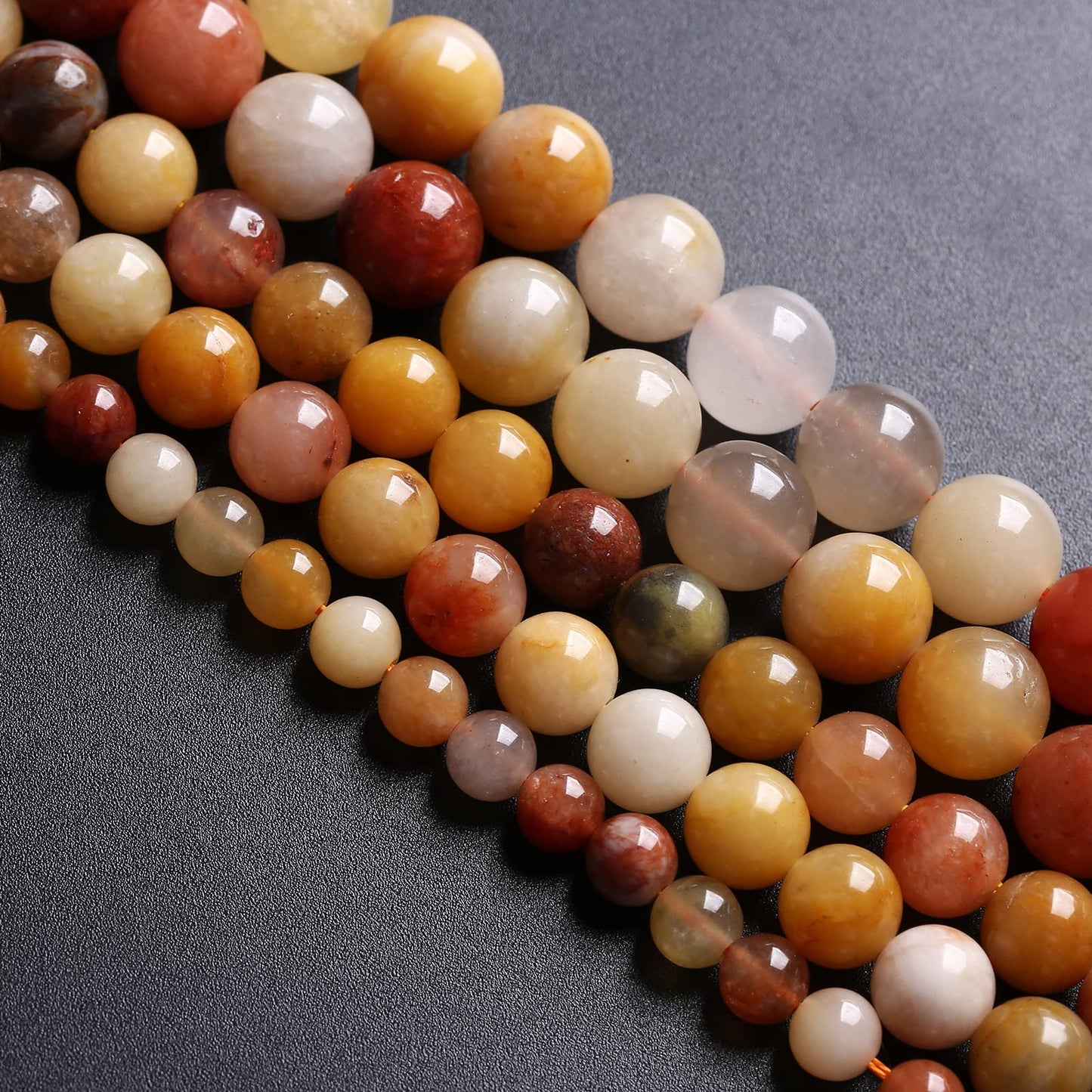 10MM 38PCS Natural Stone Golden Thread Jade Crystal Loose Beads for Jewelry Making DIY Bracelet Necklace 1 Strand 15’’