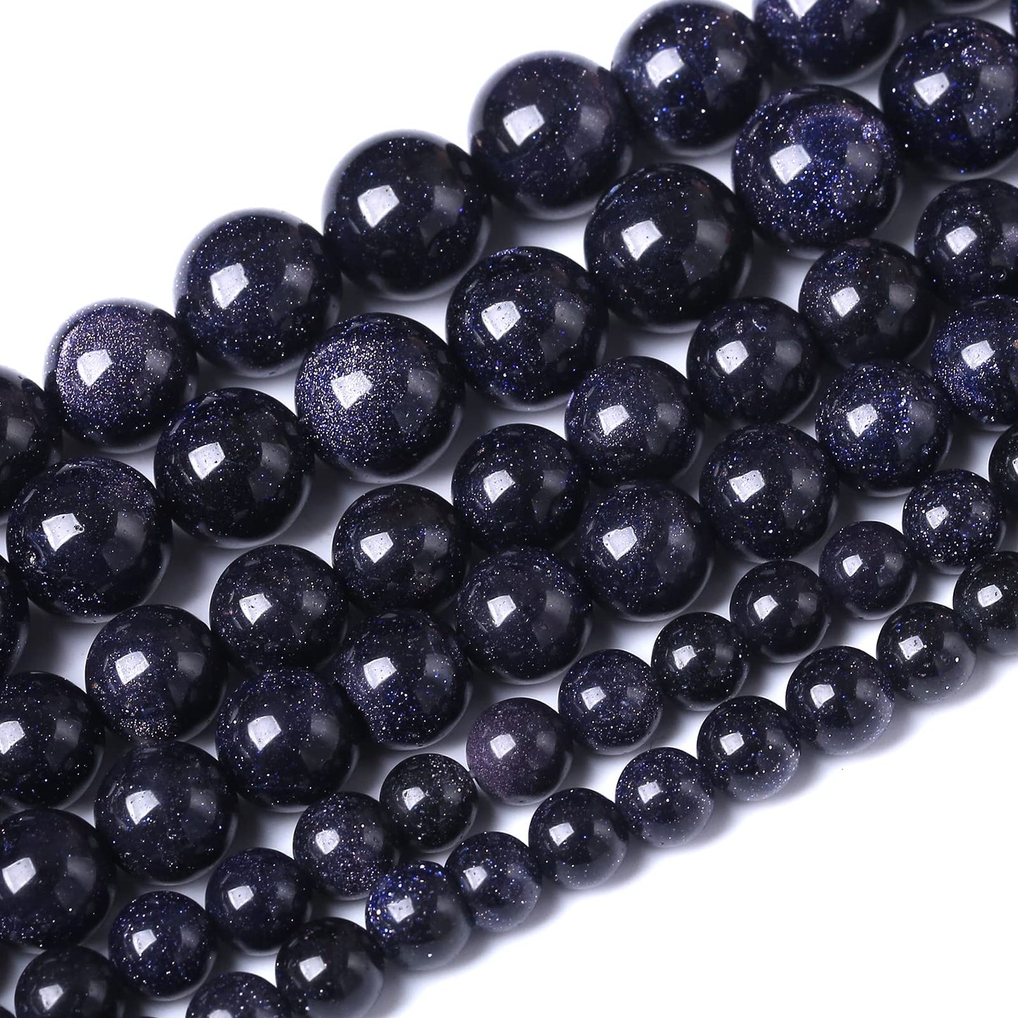 32PCS 12MM Natural Blue Sand Stone Beads Energy Healing Beads for DIY Jewelry Bracelet Necklace Making for Jewelry Making15Inch
