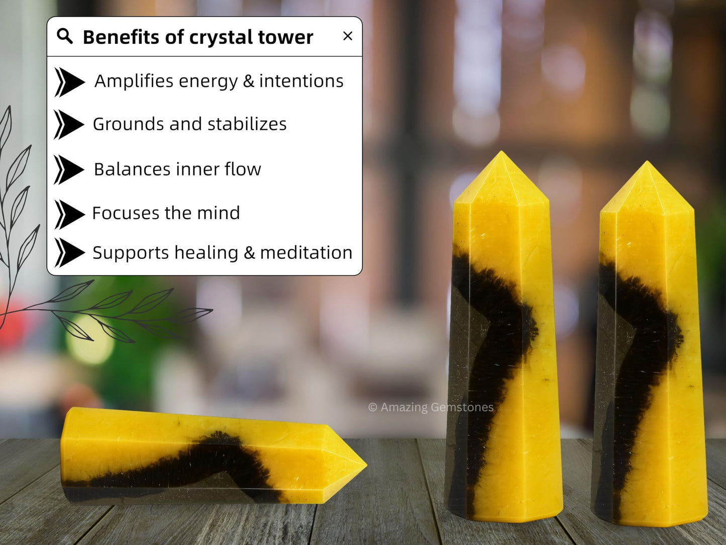 Amazing Gemstone Septarian Crystal Towers - Natural Healing Crystal Point Obelisk for Reiki Healing and Crystal Grid (3" to 4" INCH)