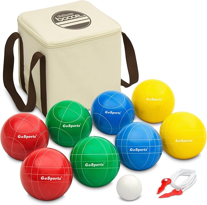 GoSports 90 mm Bocce Ball Sets - Outdoor Lawn Game - Composite or Resin