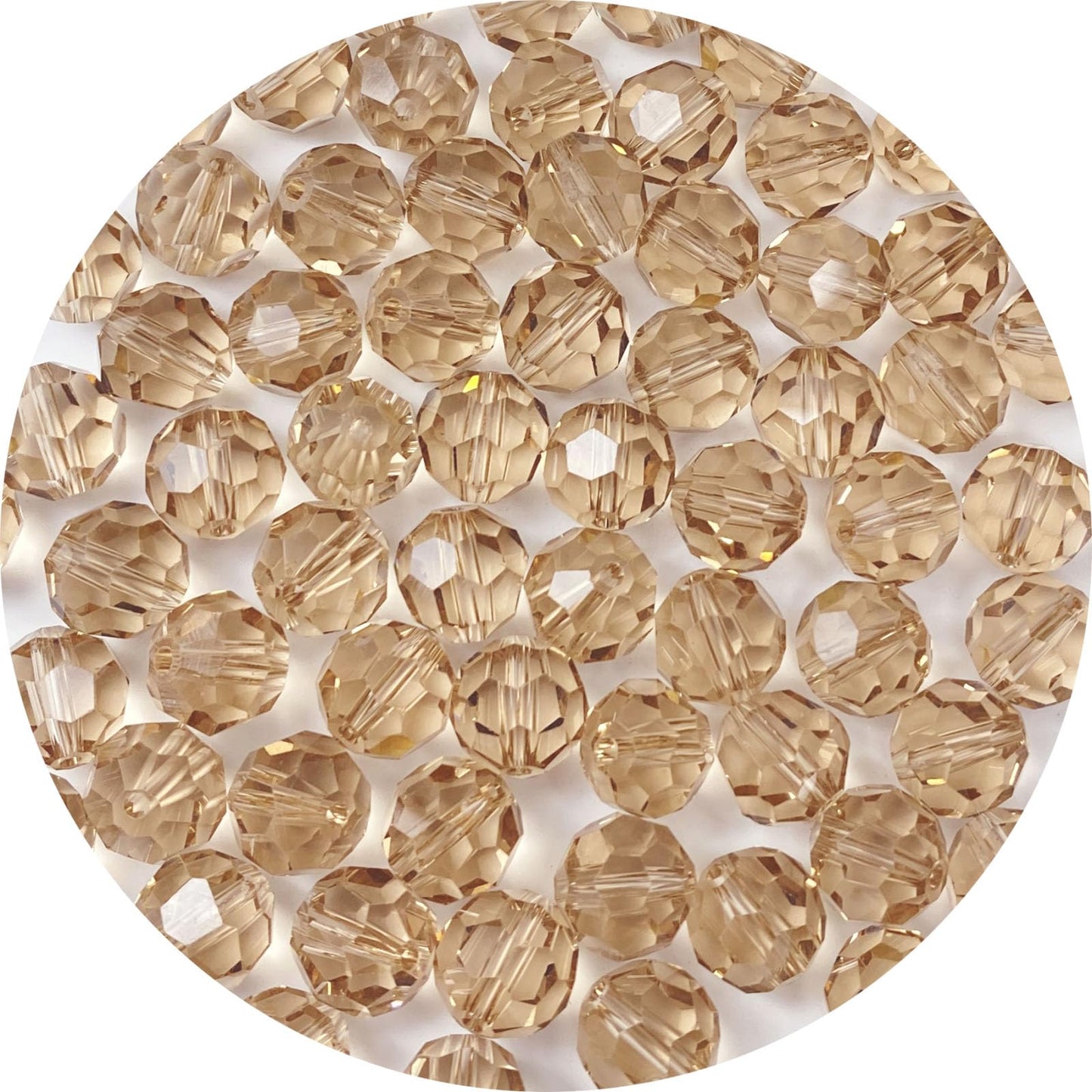 LIMAOLLY 140pcs 8mm Faceted Crystal Glass Beads Round Spacer Beads for Jewelry Making DIY Craft Making Necklace Bracelet Earring Wind Chimes Suncatchers Ornament(516-Silver Champagne)