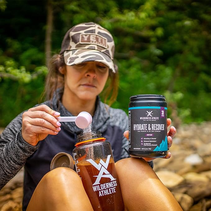 Wilderness Athlete - Hydrate & Recover | Liquid Hydration Powder Electrolyte Drink Mix - Recover Faster with Bcaas - Hydrate Powder with 1000mg of Vitamin C - 30 Serving Tub (Lemon Lime)