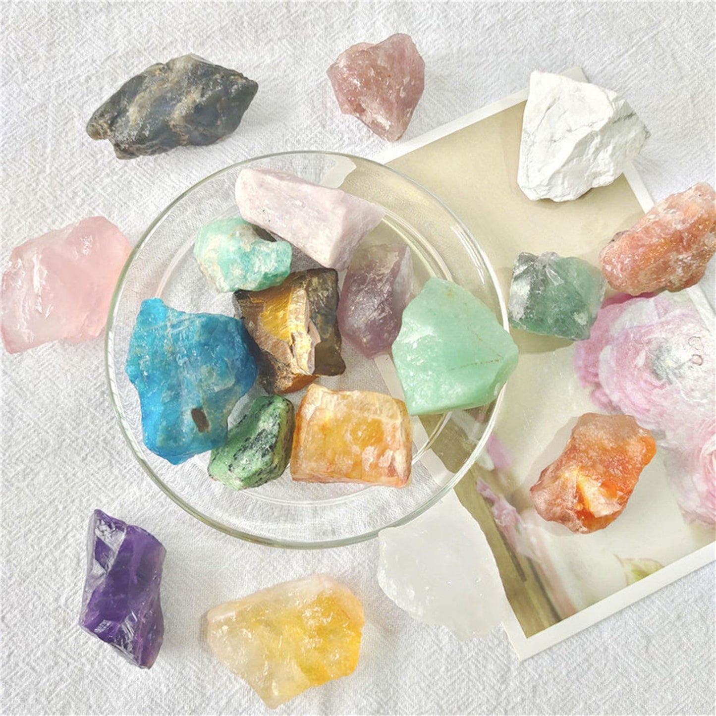 Citrine Raw Crystals Healing Crystals Natural Rough Stones 1.2-2" for Tumbling, Fountain Rocks, Yoga, Meditation, Polishin, Gift 12