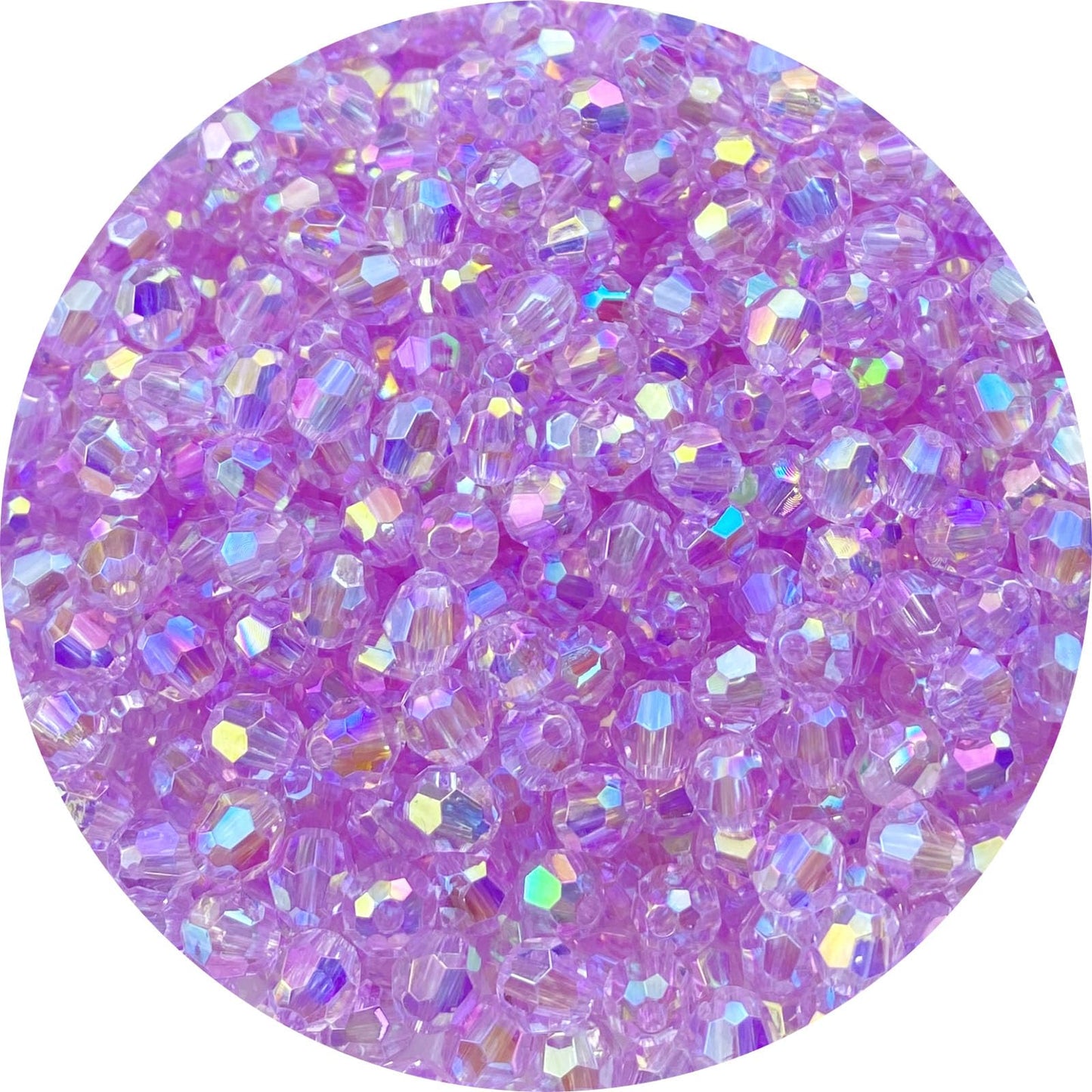 Tingoons 1000 PCS 6mm Acrylic Faceted Spacer Beads AB Color Glossy Round Loose Beads for Jewelry Making Bracelet Necklace Earring Ornament Wind Chimes Key Chains(Light Purple AB)