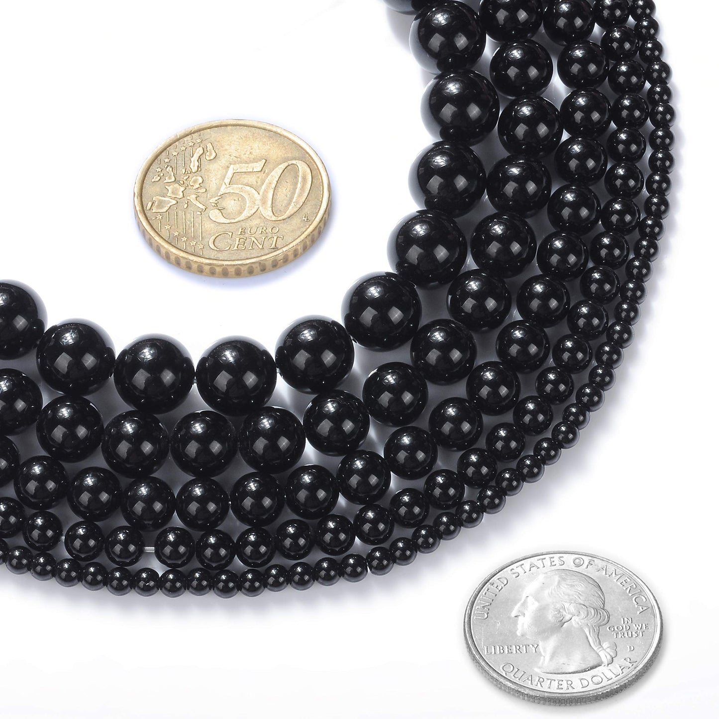 Natural Stone Beads 14mm Black Onyx Agate Gemstone Round Loose Beads Crystal Energy Stone Healing Power for Jewelry Making DIY,1 Strand 15"