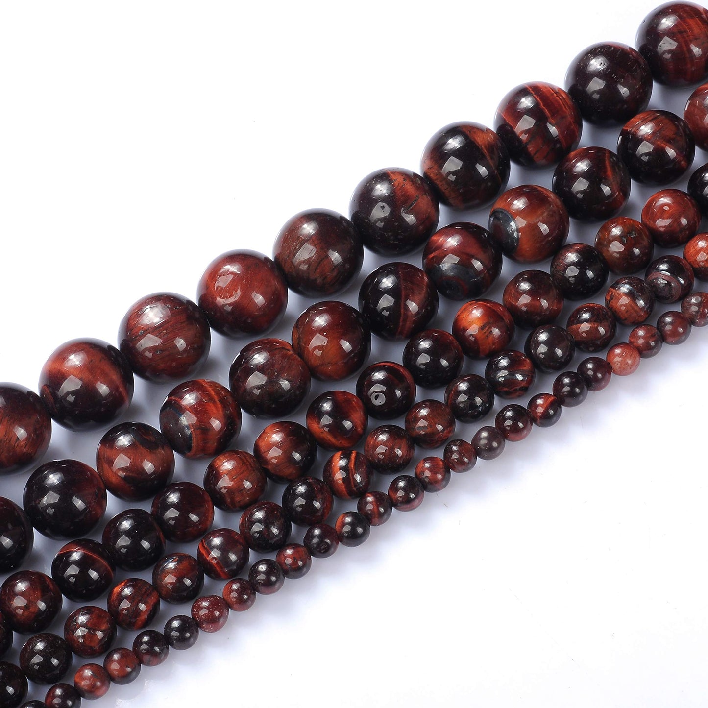 Natural Stone Beads 6mm Red Tiger Eye Gemstone Round Loose Beads Crystal Energy Stone Healing Power for Jewelry Making DIY,1 Strand 15"