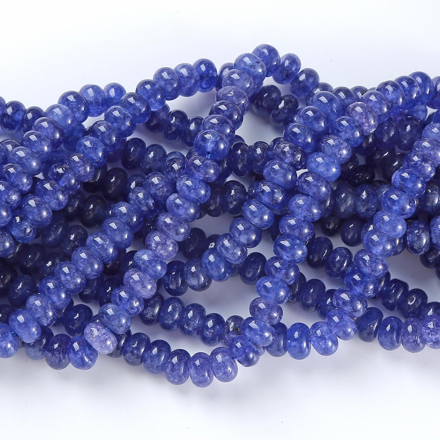 5x8MM 72PCS Blue Purple Chalcedony Tube Rondelle Abacus Disk Spacer Loose Beads for Jewelry Making Bracelet DIY Accessories