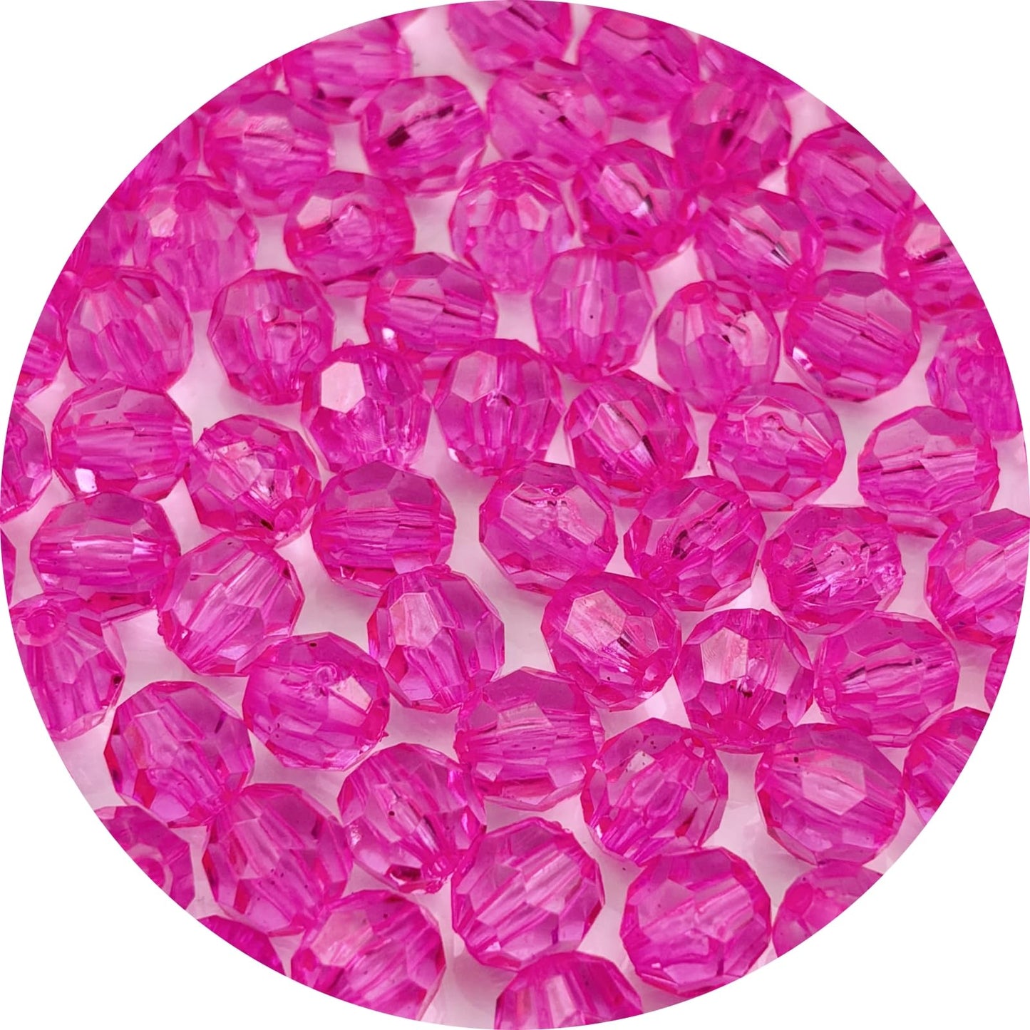 YUEXIGO 1000pcs 6mm Acrylic Round Faceted Beads for Crafts Faceted Spacer Beads for Sewing Crafts Decoration Necklaces Bracelets Earrings Jewelry Making(Rose Red)
