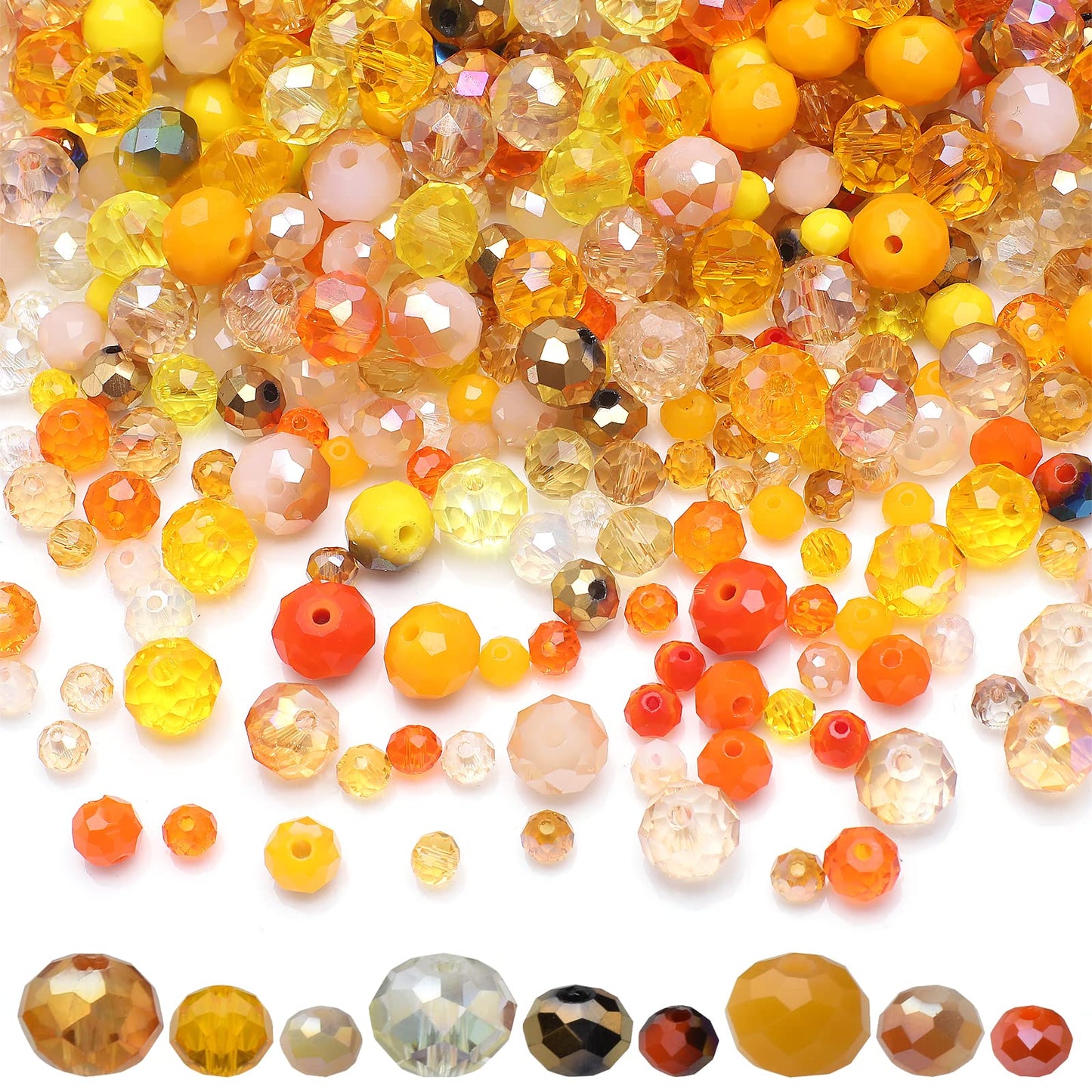KINGSHINE Wholesale 4/6/8mm Crystal Rondelle Beads for Jewelry Making Findings Include Plastic Storage Box,Faceted Glass Beads,Spacer Beads for Bracelets Earrings