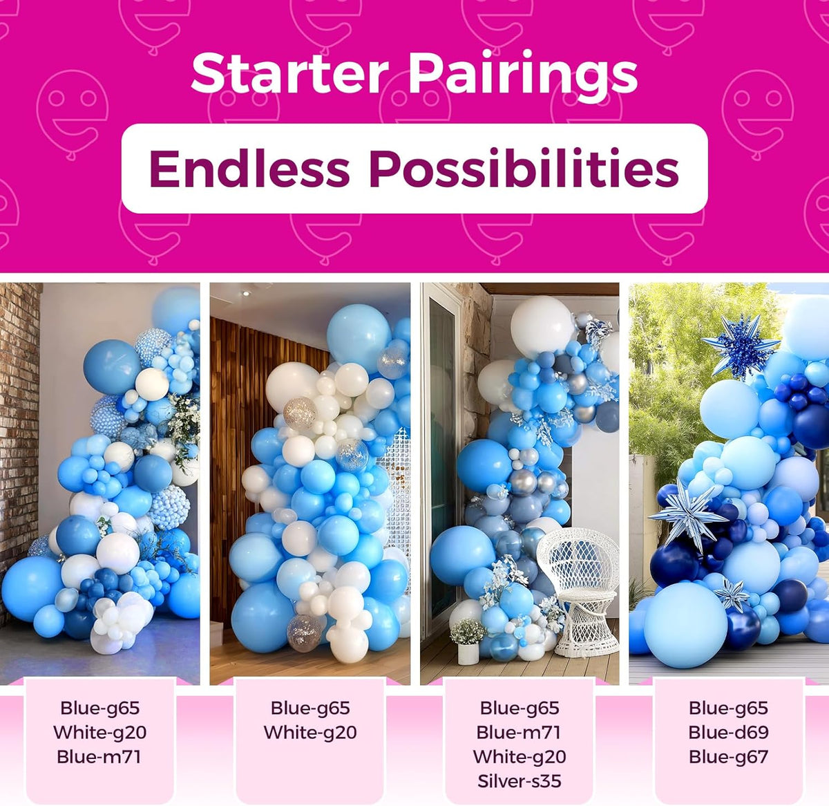 Bezente Blue Balloons - 150 Pack of 5-Inch Matte Light Blue Latex Balloons for Parties & Celebrations