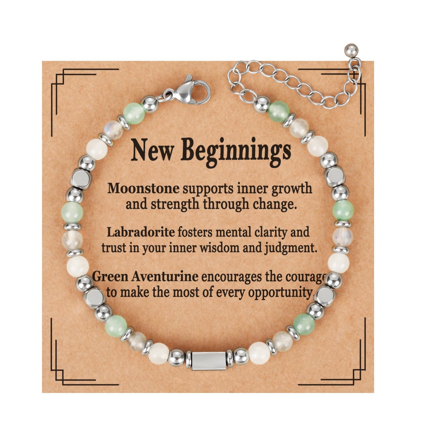 ESPVO Coworker Retirement Bracelet for Women Gifts Graduation Her Crystals New Beginnings Best Friend Inspirational Farewell Leaving Housewarming Going Away Divorce Birthday Jewelry Natural Stones