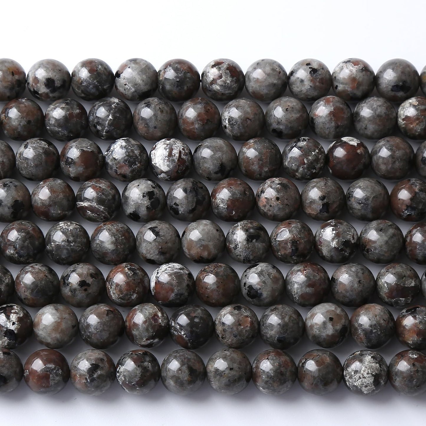 10MM 36PCS Flame Yooperlite Stone Beads Loose Beads for Jewelry Making DIY Bracelets Show Flame Color Under the Irradiation of UV Lamps