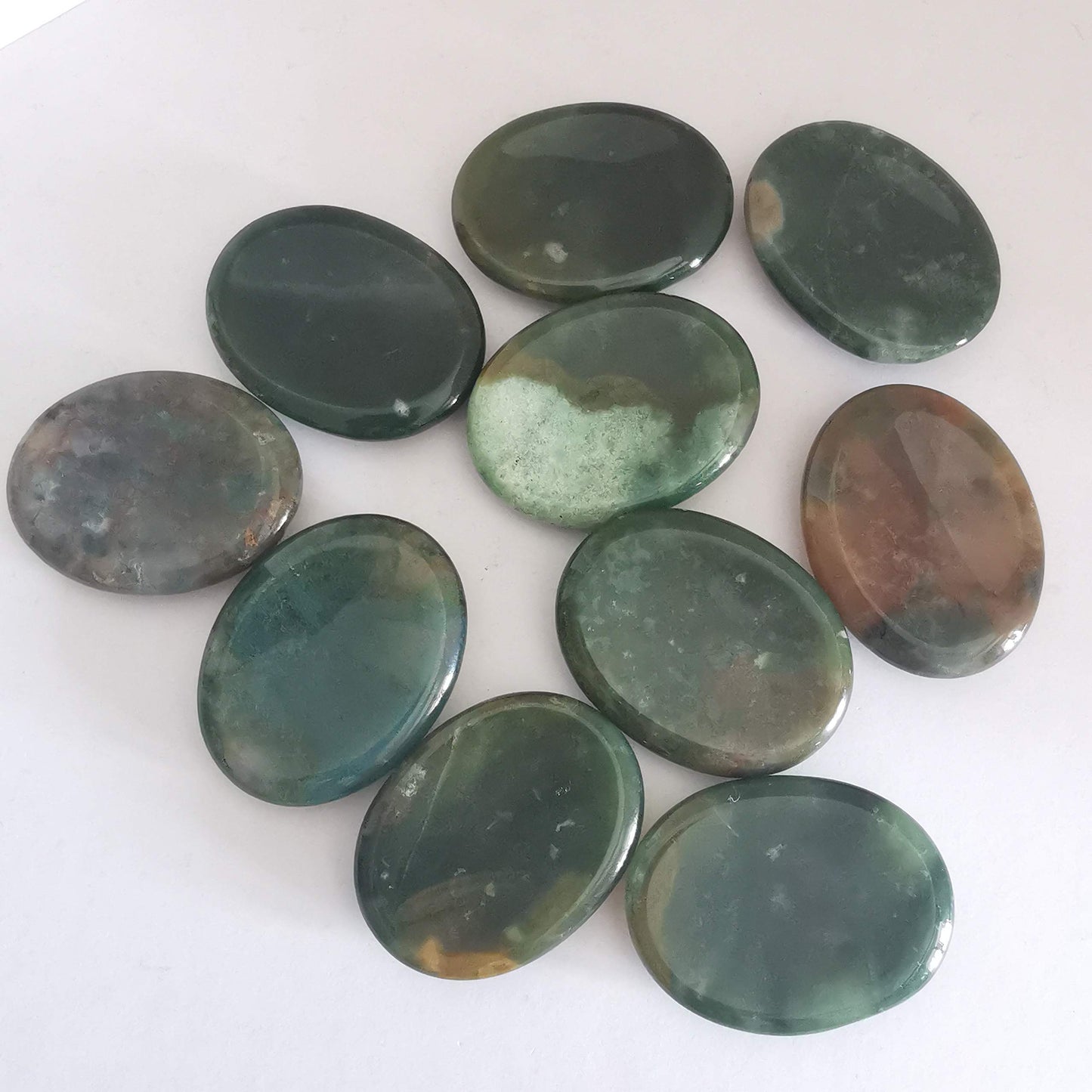 Loveliome Indian Agate Thumb Worry Stone, Stress Relax Healing Reiki Crystal Pocket Palm Stones,Pack of 2