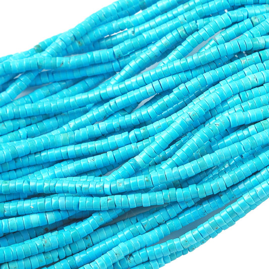 2x4MM 150PCS Turquoise Tube Cylinder Rondelle Abacus Disk Spacer Loose Beads for Jewelry Making