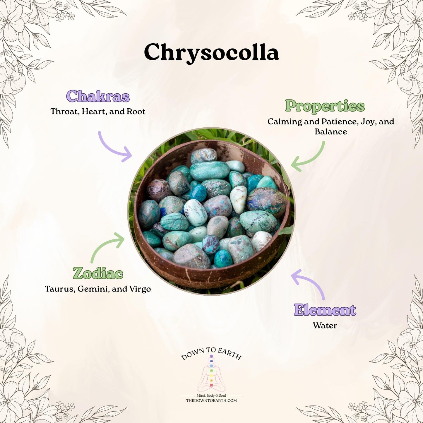 Down To Earth Chrysocolla Natural Gemstone Bracelets, Chakra Crystal Healing Chip Stretch Bracelets, Gemstone Polished Irregular Crystals, Crystal Irregular Chips Beads Stretch Bracelets (Chrysocolla)
