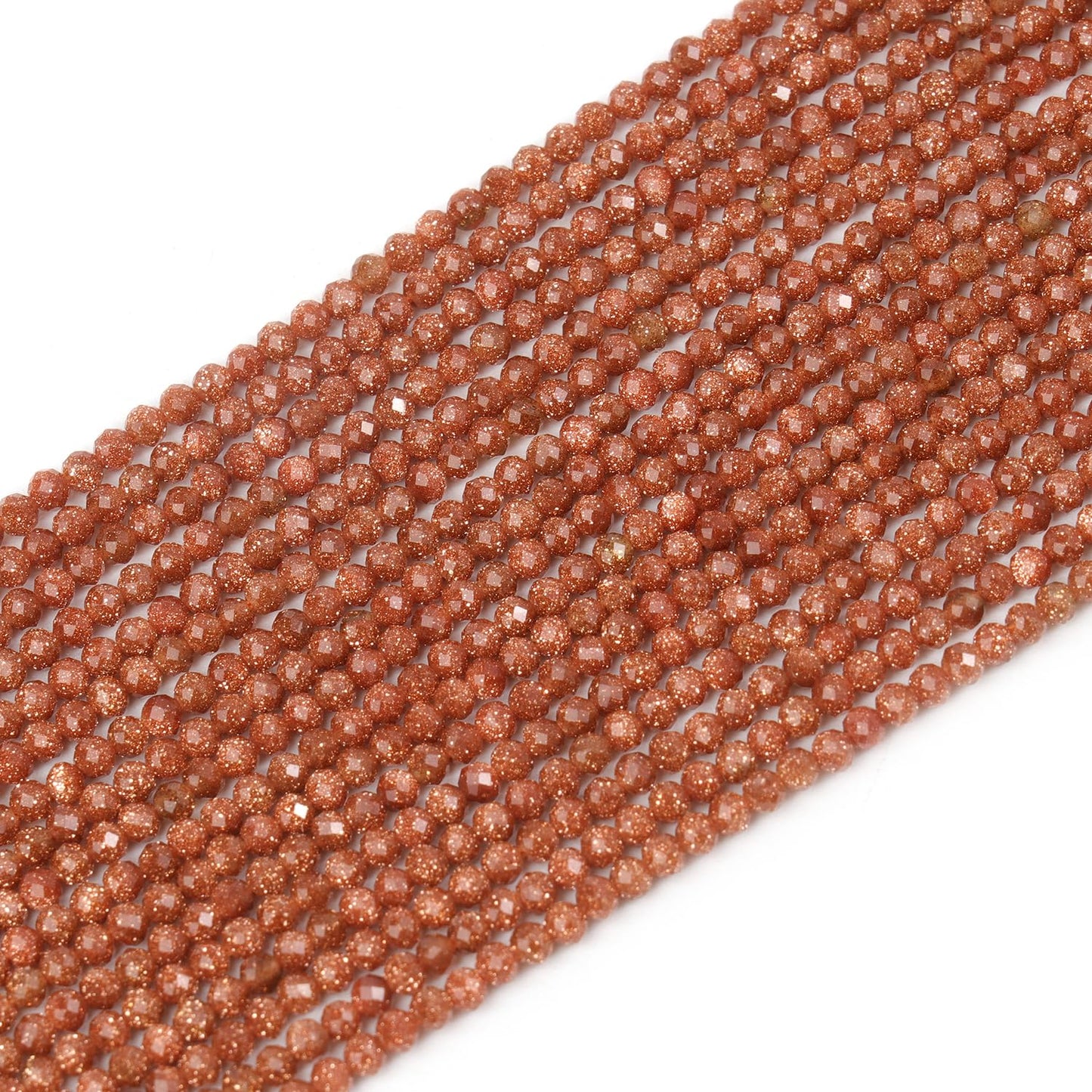 Song Xi 90pcs 4mm Natural Golden Sandstone Gemstone Beads Faceted Round Loose Stone Beads for Jewelry Making