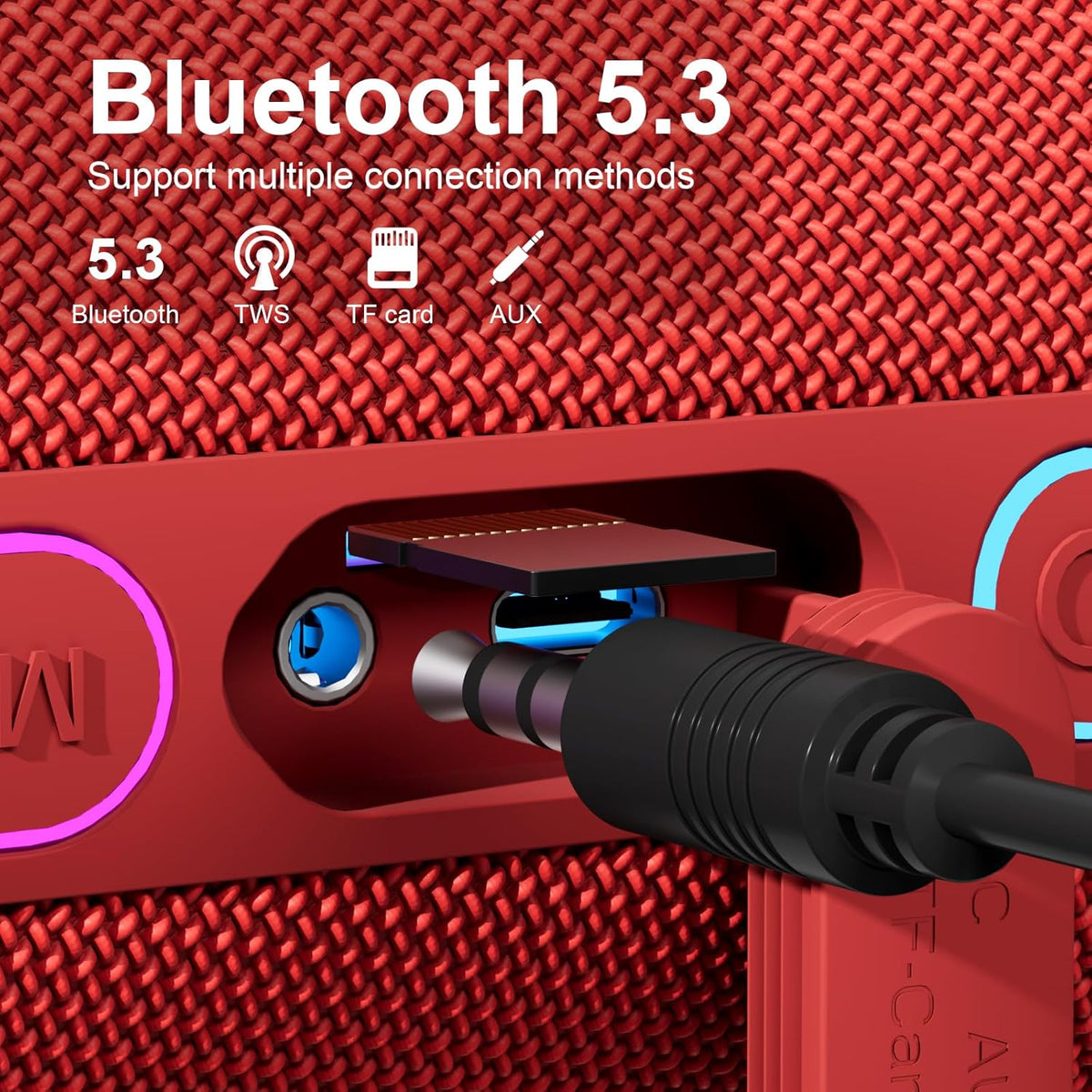 YOLOEMOT IPX7 24W 5.3, 12 Bluetooth Speaker Waterproof, Beach Speaker Waterproof Sandproof with Loud Stereo Sound