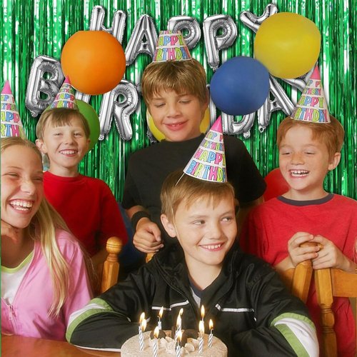 Green Streamers Backdrop by [Brand Name] - Jungle Party Decorations | Foil Fringe Curtains for Birthdays