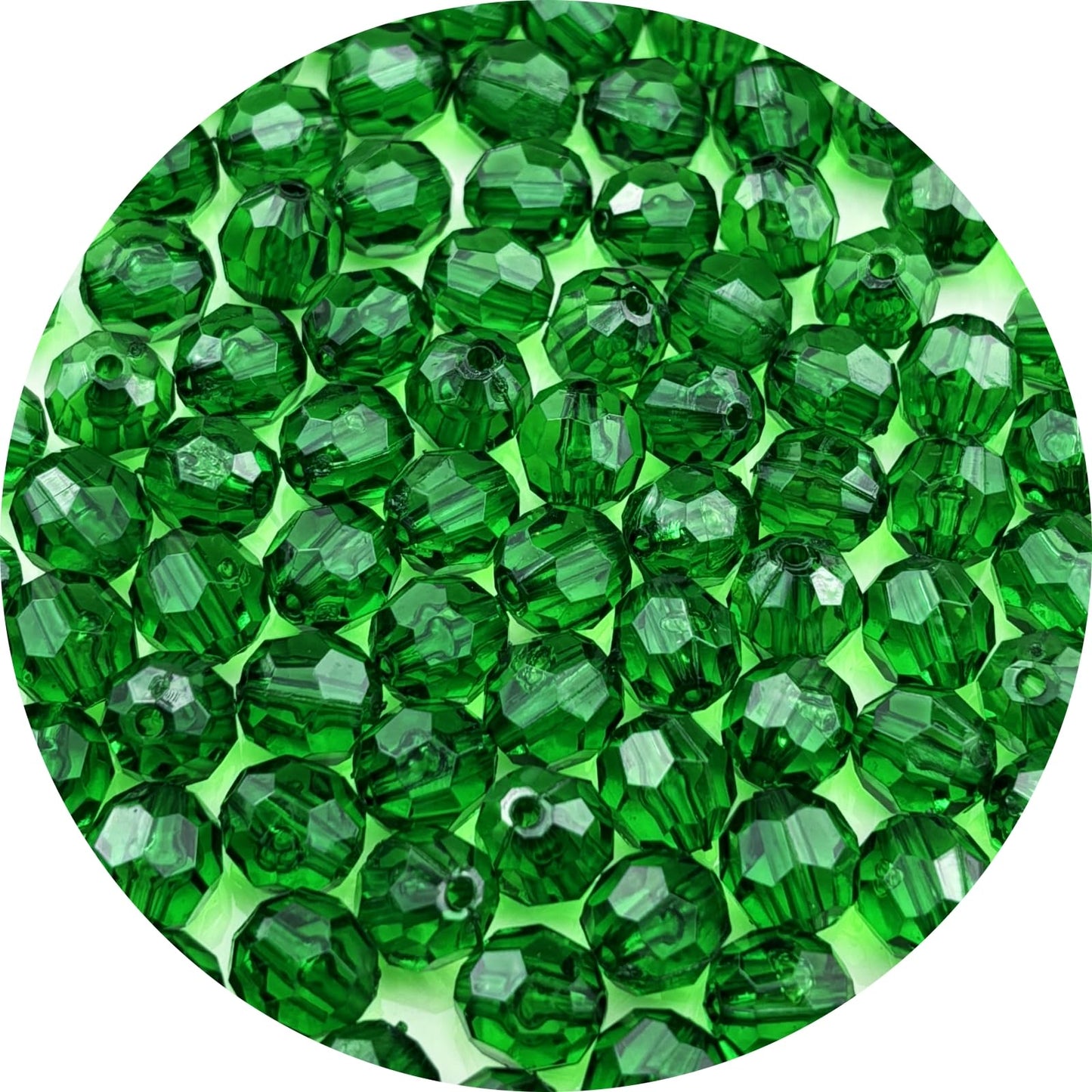 YUEXIGO 100pcs 12mm Acrylic Round Faceted Beads for Crafts Faceted Spacer Beads for Sewing Crafts Decoration Necklaces Bracelets Earrings Jewelry Making(Dark Green)