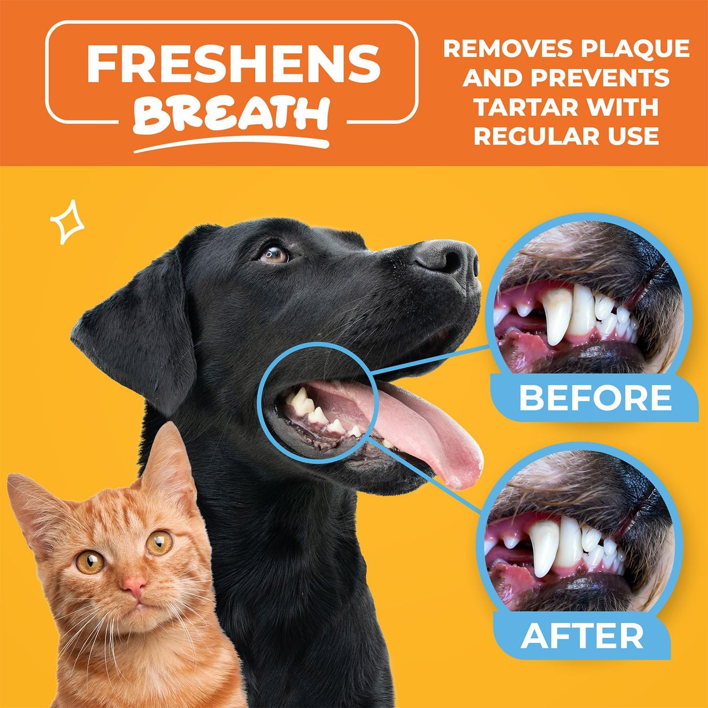 Paw Science Dog & Cat Teeth Cleaning Wipes - Dental Finger Wipes for Cats & Dogs - Pet Toothbrush & Tooth Brushing Kit - Effective Teeth Cleaner (Unscented)
