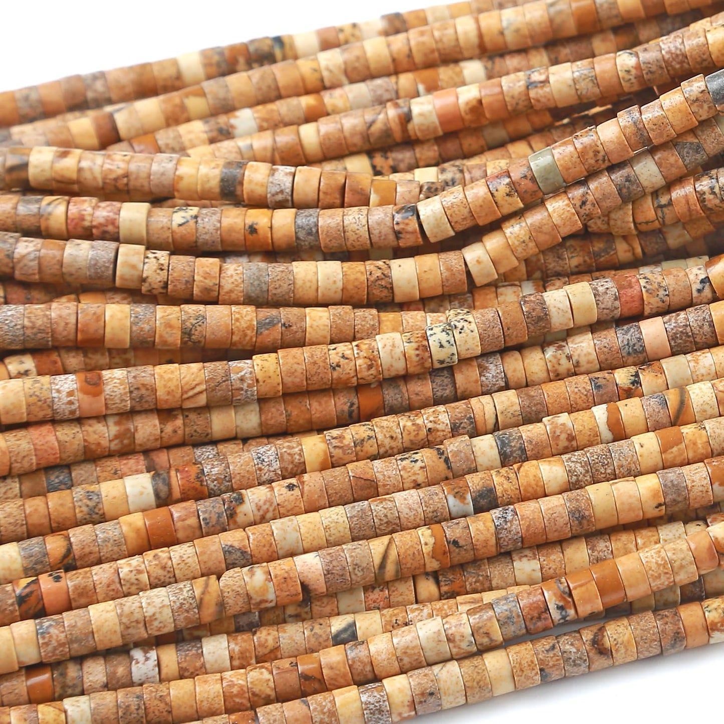 2x4MM 150PCS Picture Jasper Tube Cylinder Rondelle Abacus Disk Spacer Loose Beads for Jewelry Making