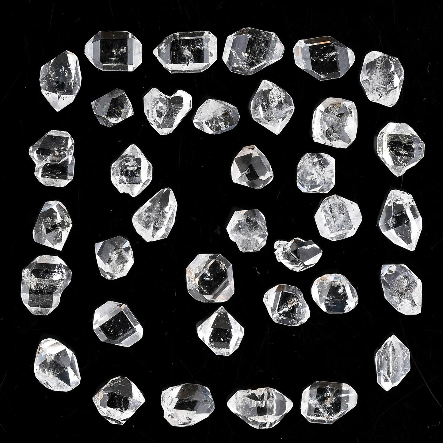 ColouredRocks (50 carats. A++ HERKIMER DIAMOND Crystals, Raw Stones, Rough Gemstones, Jewelry Making Supply, Cabbing, Polishing, Cutting, DIY, Crafts (30-32 pcs.) (5-7 mm.)