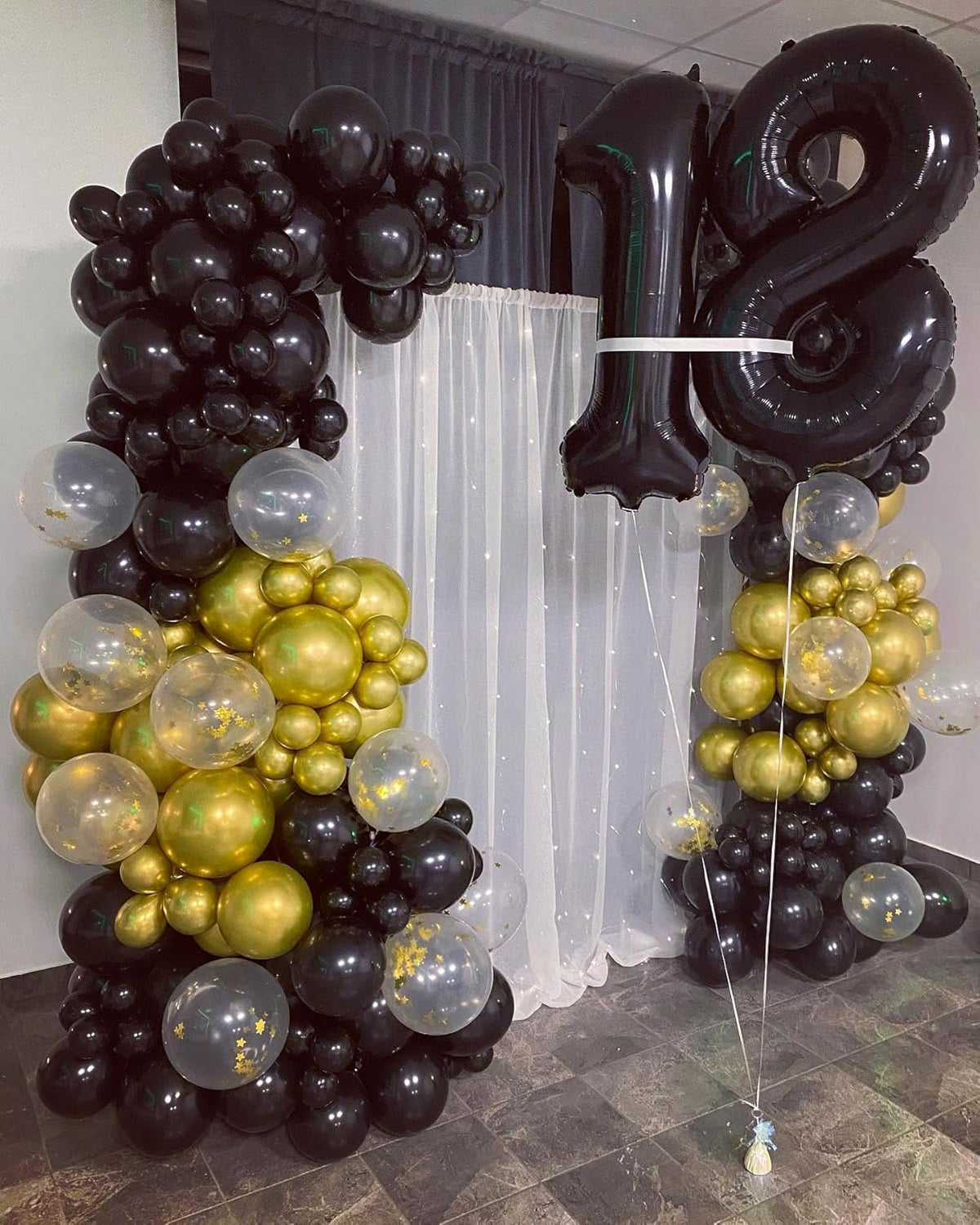 Black Number 6 Balloon - 40 Inch Giant Foil Balloon for 6th Birthday Party Decorations