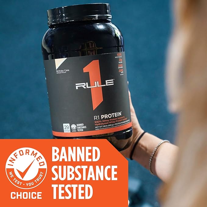 Rule 1 R1 Protein Whey Isolate - with 25g Protein & 6g BCAA Exclusively from Isolated & Hydrolyzed Sources for Workout Recovery (2 Pounds*, Chocolate Fudge)