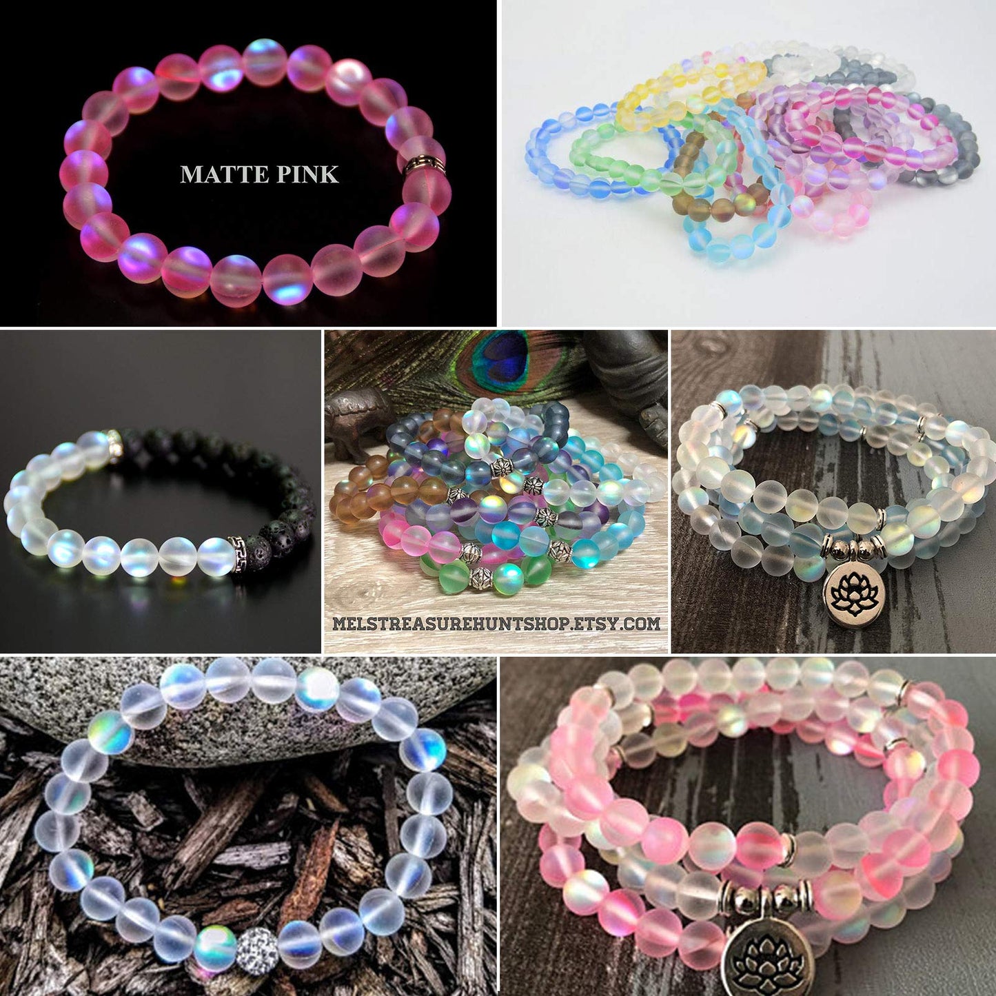 Matte Green Aurora Crystal Glass Beads, 8MM Frosted Glitter Shining Mermaid Round Loose Beads, Rainbow Holographic Synthetic Moonstone for Jewelry Making DIY Bracelet