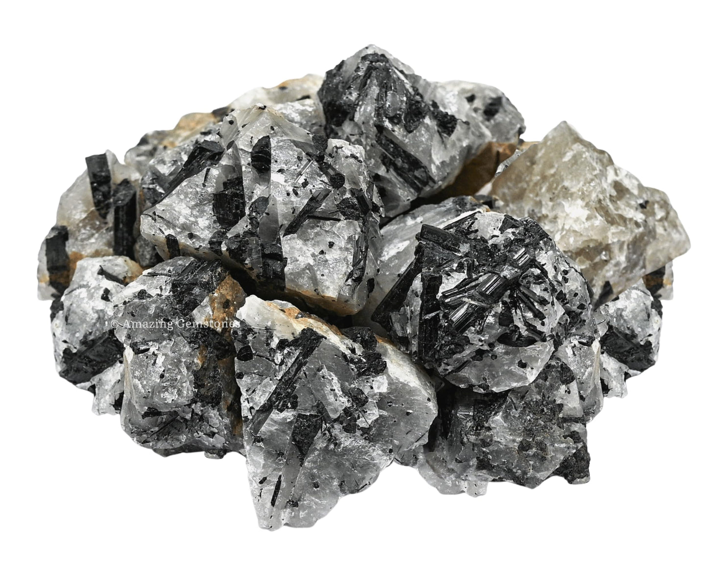 Amazing Gemstone Black Rutilated Quartz Raw Crystals and Healing Stones, Natural Rocks for Tumbling and DIY Raw Stones and Crystals (1 lb)