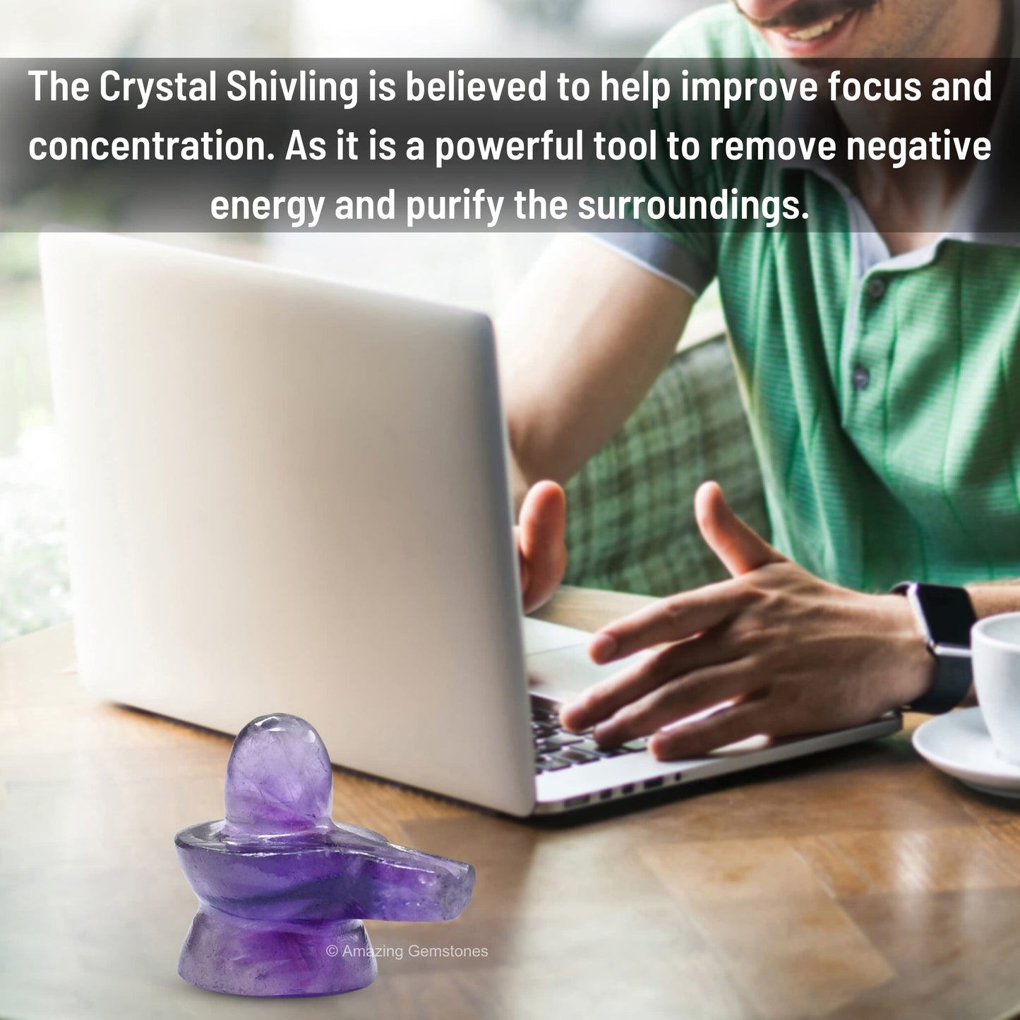 Shiva Lingam Stone Amethyst Crystal - Shivling for Pooja, Home Office Room Decor made of Healing Crystals and Healing Stones - Adiyogi Shiva Lingams