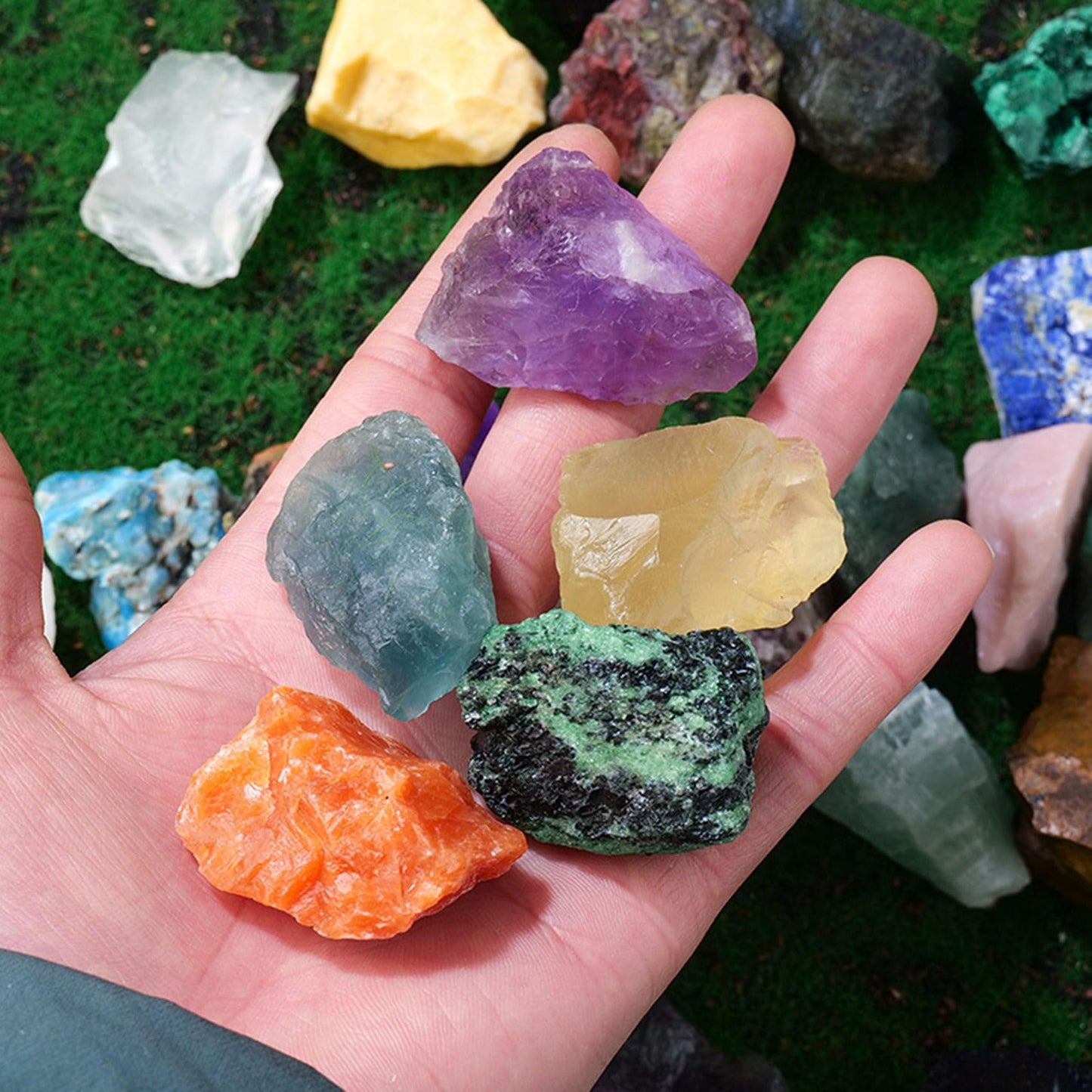 Citrine Raw Crystals Healing Crystals Natural Rough Stones 1.2-2" for Tumbling, Fountain Rocks, Yoga, Meditation, Polishin, Gift 12