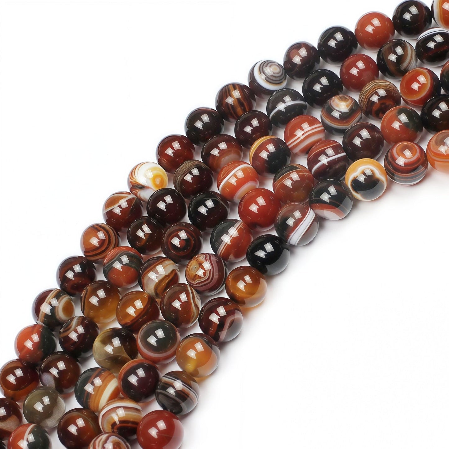 MJDCB Red Coffee Agate Beads Natural Agate Stone Round Loose Beads Ball Handmade Jewelry Bracelet Making DIY (8mm)