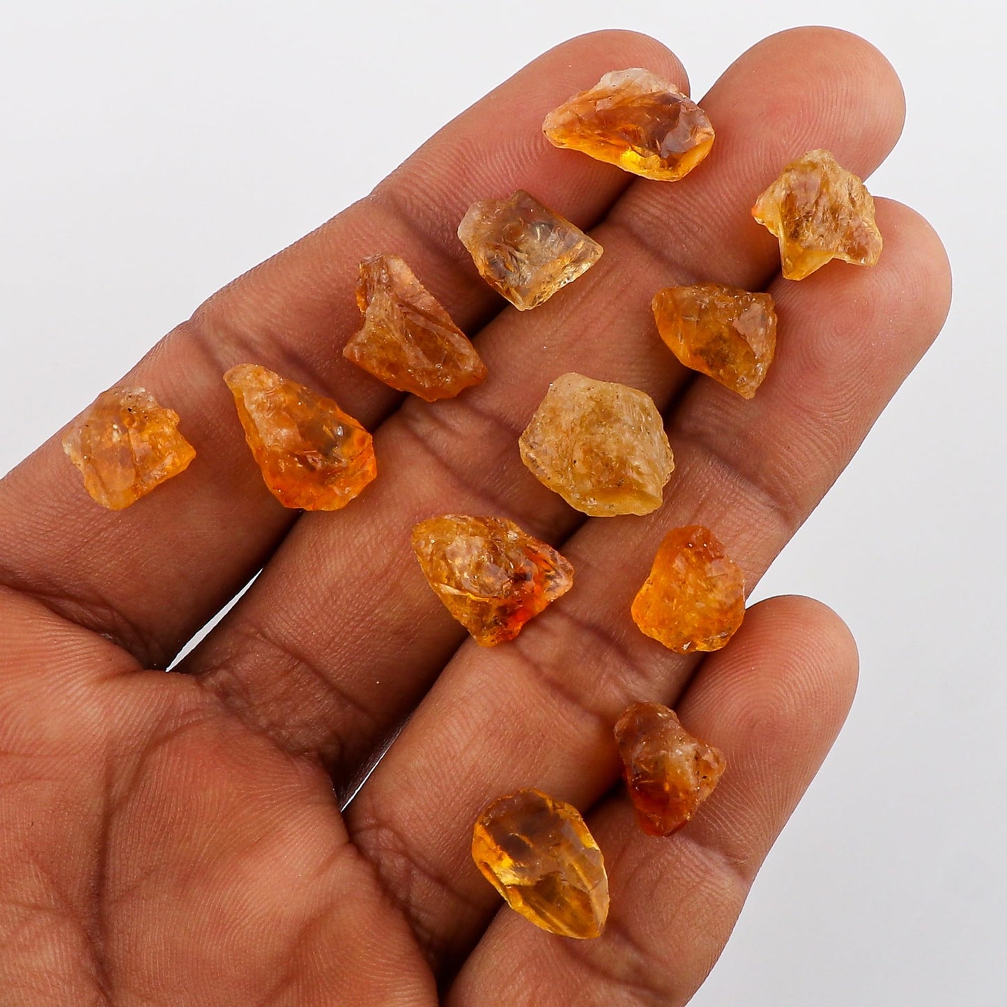 CRYSTALINES 50cts Natural Raw Yellow Citrine Gemstones, Wholesale Stones, DIY Jewelry Making, Wire Wrapping, Rough Supply, Gem Collection, Healing Crystals, Birthstone, 10 to 12pcs