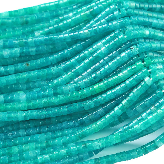2x4MM 150PCS Amazonite Chalcedony Tube Cylinder Rondelle Abacus Disk Spacer Loose Beads for Jewelry Making