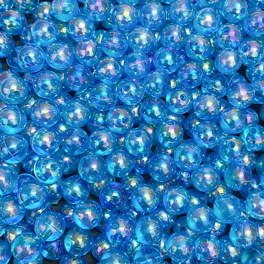 300 Pcs 8mm Acrylic Round Beads AB Colors Round Spacer Beads for Earring Bracelet Necklace Key Chains Jewelry DIY Craft Making(Lake Blue AB)