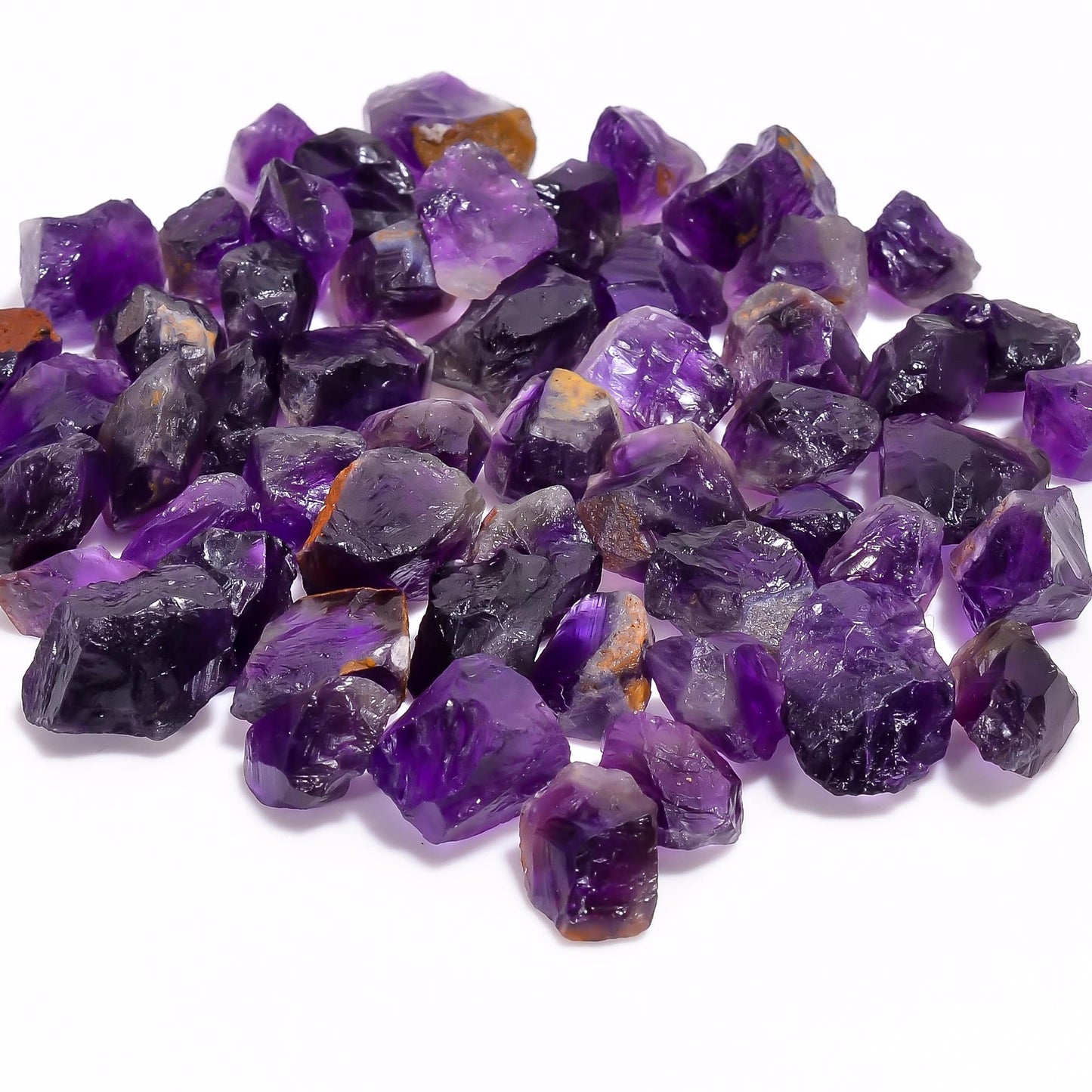 Gemkora 100 carats Raw Amethyst Rough Gemstone, Natural Crystals, Healing Stones, Wholesale Lot, Jewelry Making Supply, 10 to 16mm, 8 to 10pcs