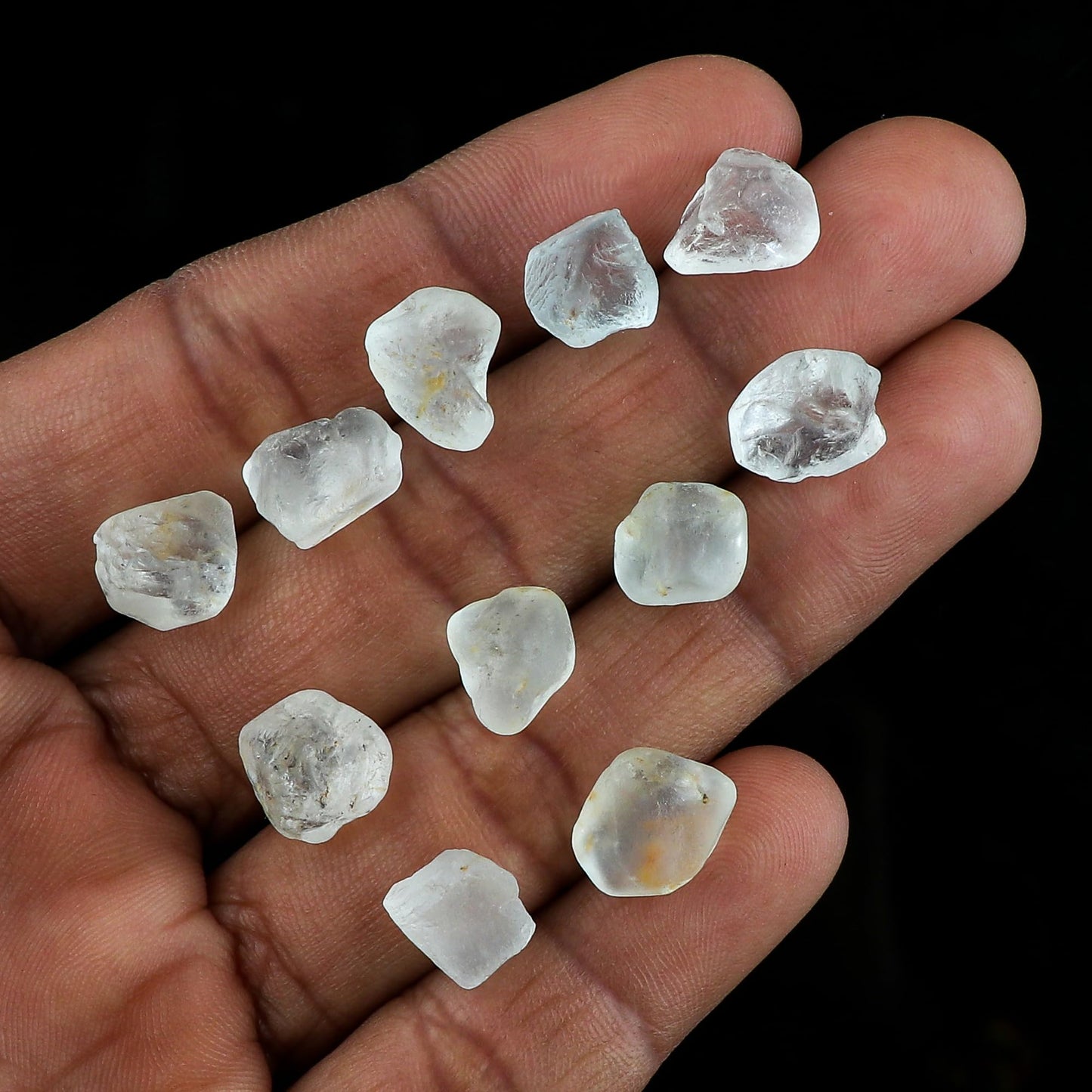 CRYSTALINES 100cts Wholesale Natural Raw White Topaz Gemstone, Untreated Rough Stones, Bulk Loose Supplies, DIY Jewelry Making, Chakra Healing Crystals, Birthstone, Gem Collection, 12-14pcs