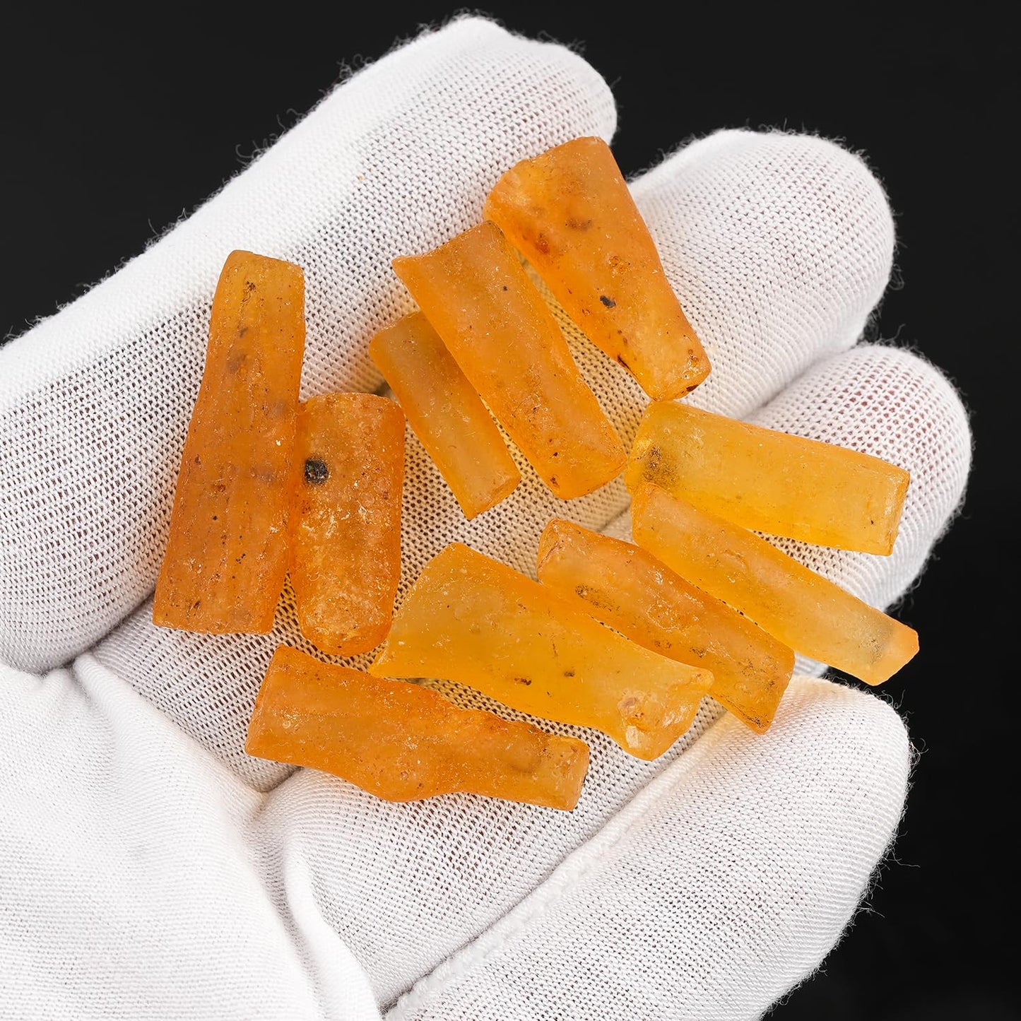 ColouredRocks 5pcs Real Amber Crystals, Raw Pipe Stones, Rough Gemstones, Jewelry Making Supply, Cabbing, Polishing, Cutting, DIY, Crafts (15-25mm)