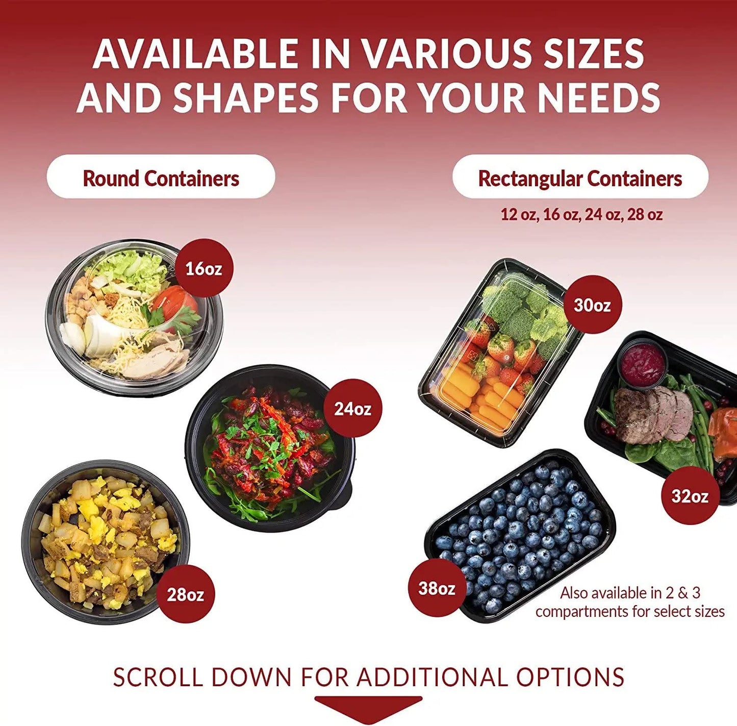 Reli. Meal Prep Containers (50 Pack, 32 oz.) | 1 Compartment Food Containers with Lids | Microwavable Freezer Dishwasher Safe - Bento Box