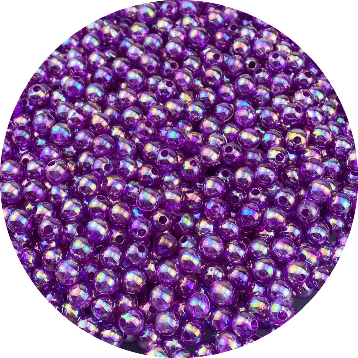 1000 Pcs 6mm Acrylic Round Beads AB Colors Round Spacer Beads for Earring Bracelet Necklace Key Chains Jewelry DIY Craft Making(Dark Purple AB)