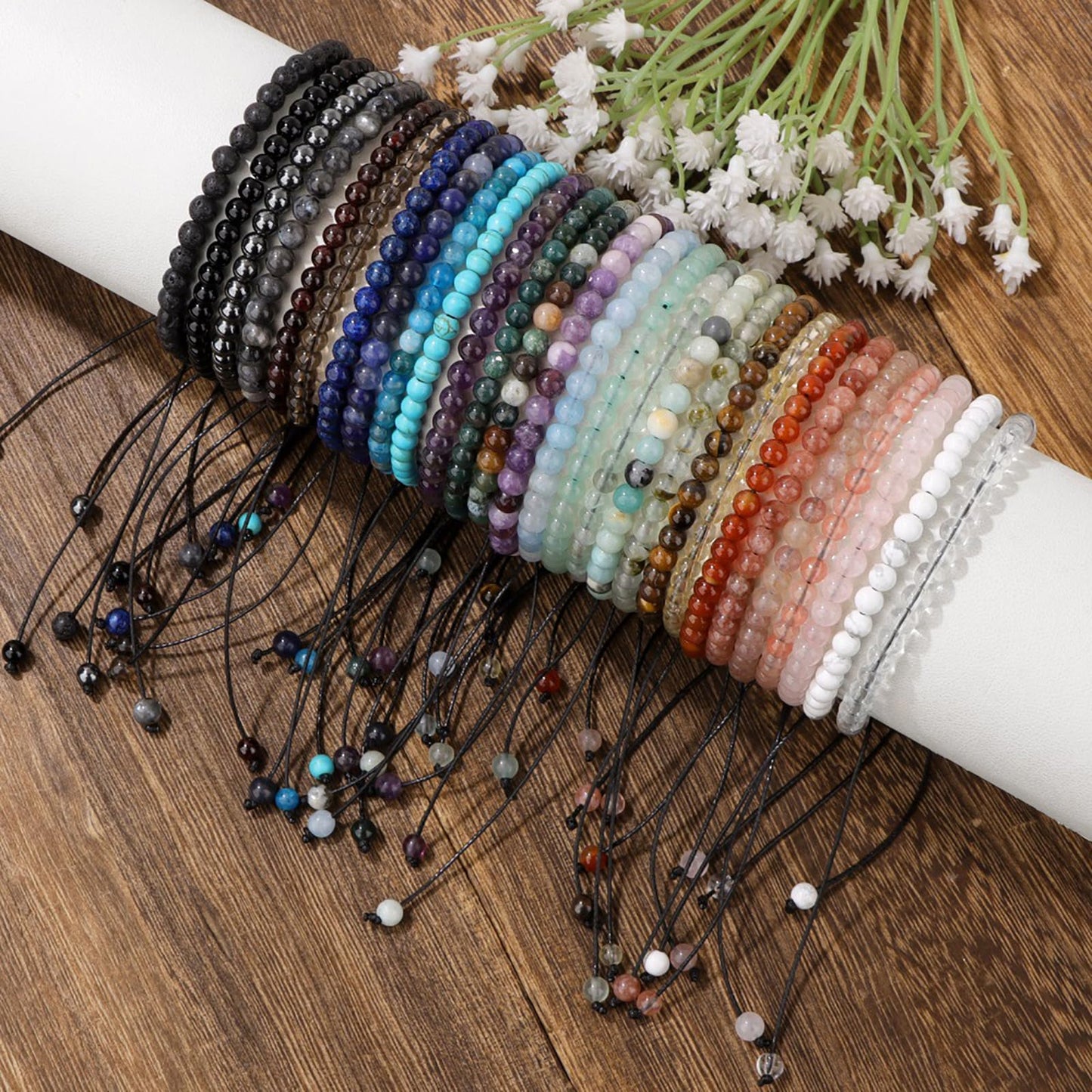 Lit Wall Hematite Anklets for Women Beach Boho Ankle Waterproof Hematite Anklet Bracelets Adjustable Beaded Ankle Bracelet Plus Size Anklets Gemstone Anklet Jewelry Gift for Her