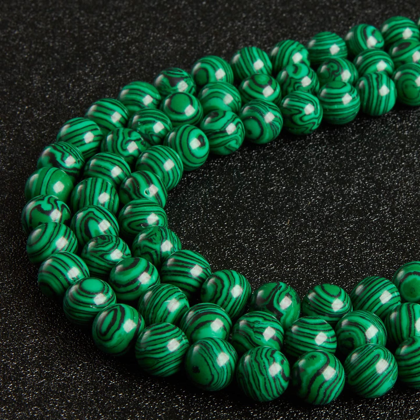 100pcs 10mm Malachite Beads Natural Gemstone Beads Round Loose Beads for Jewelry Making