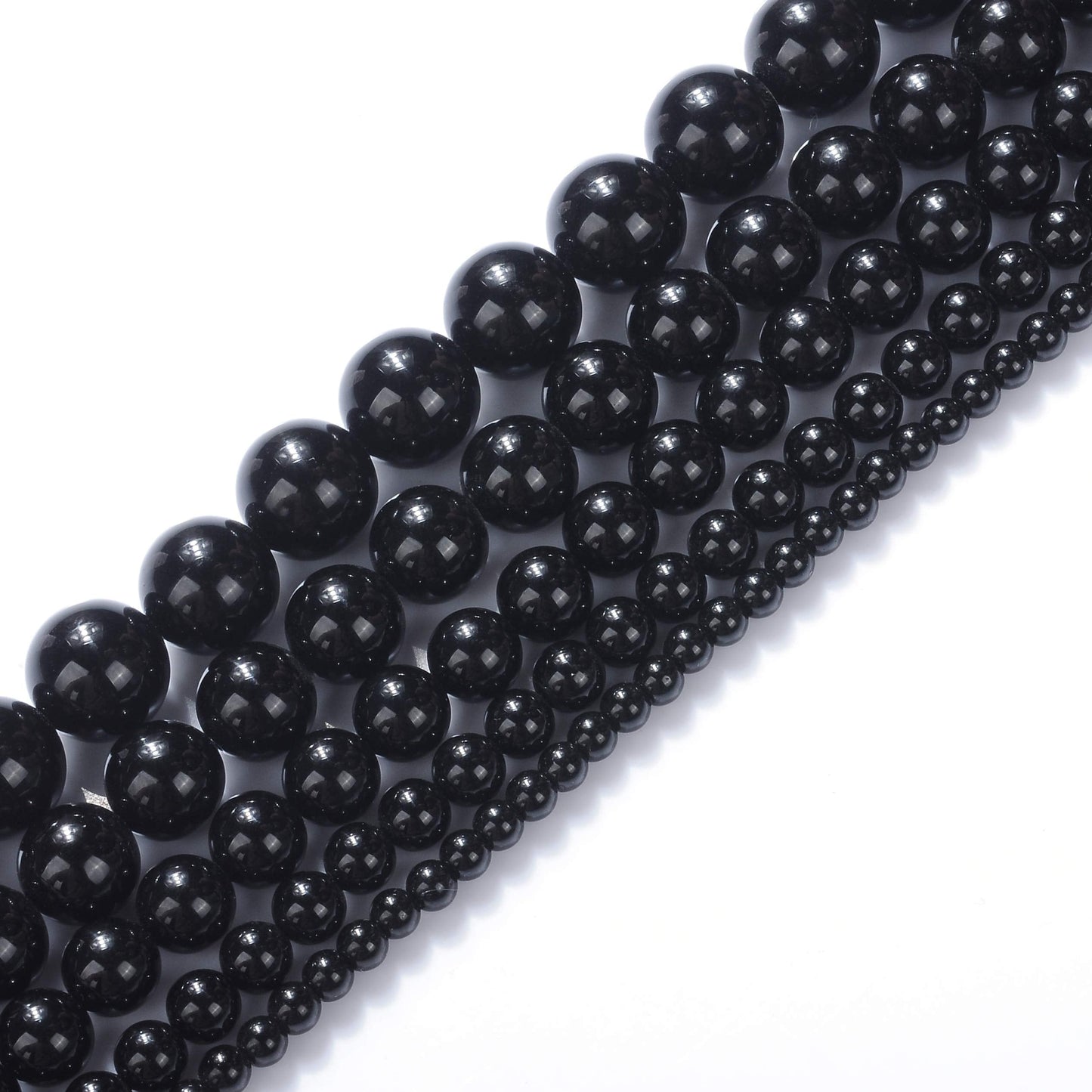 Natural Stone Beads 8mm Black Onyx Agate Gemstone Round Loose Beads Crystal Energy Stone Healing Power for Jewelry Making DIY,1 Strand 15"